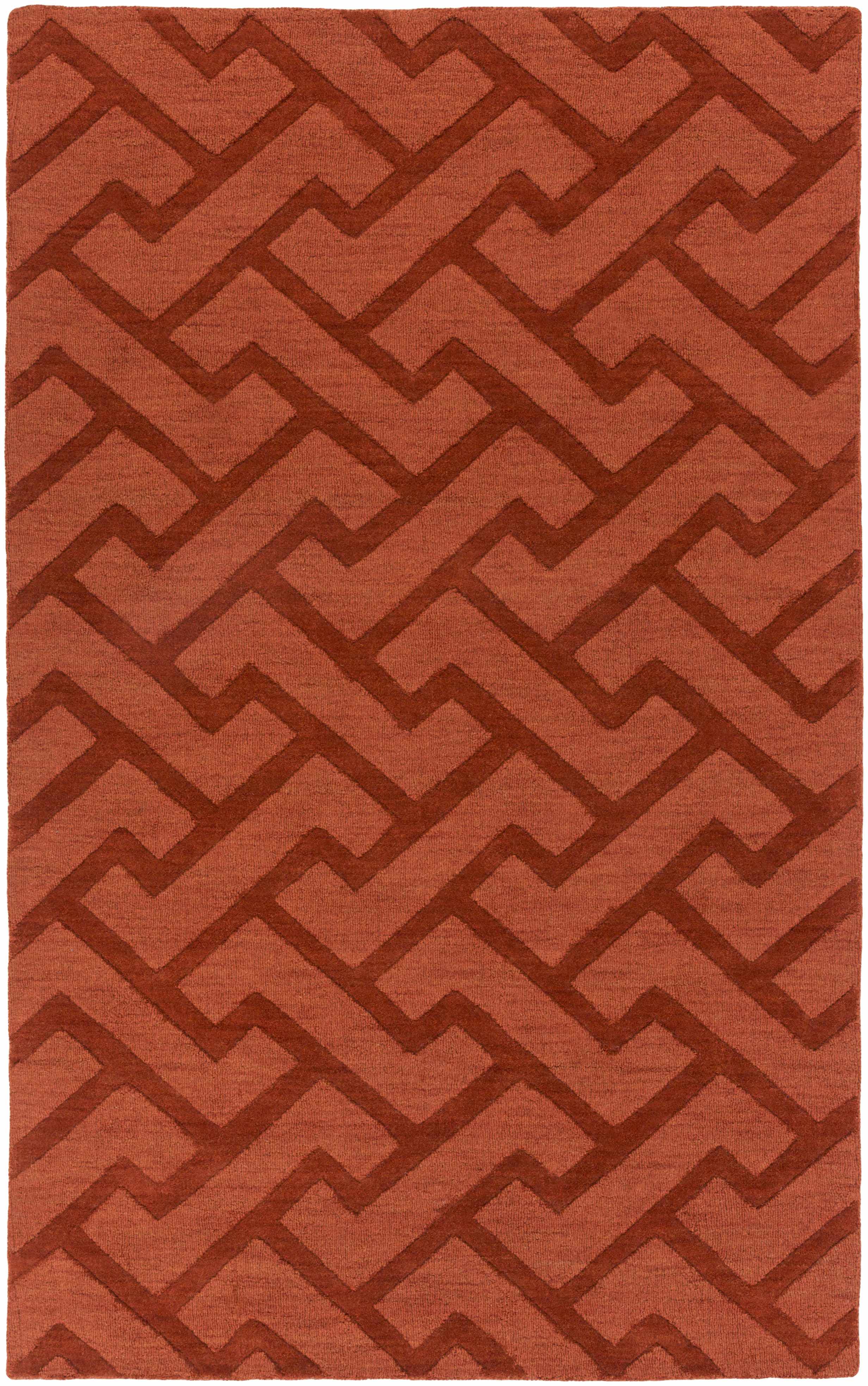 Sinton 8' x 11' Solid & Border Updated Moroccan Trellis Wool Area Rug - Hauteloom