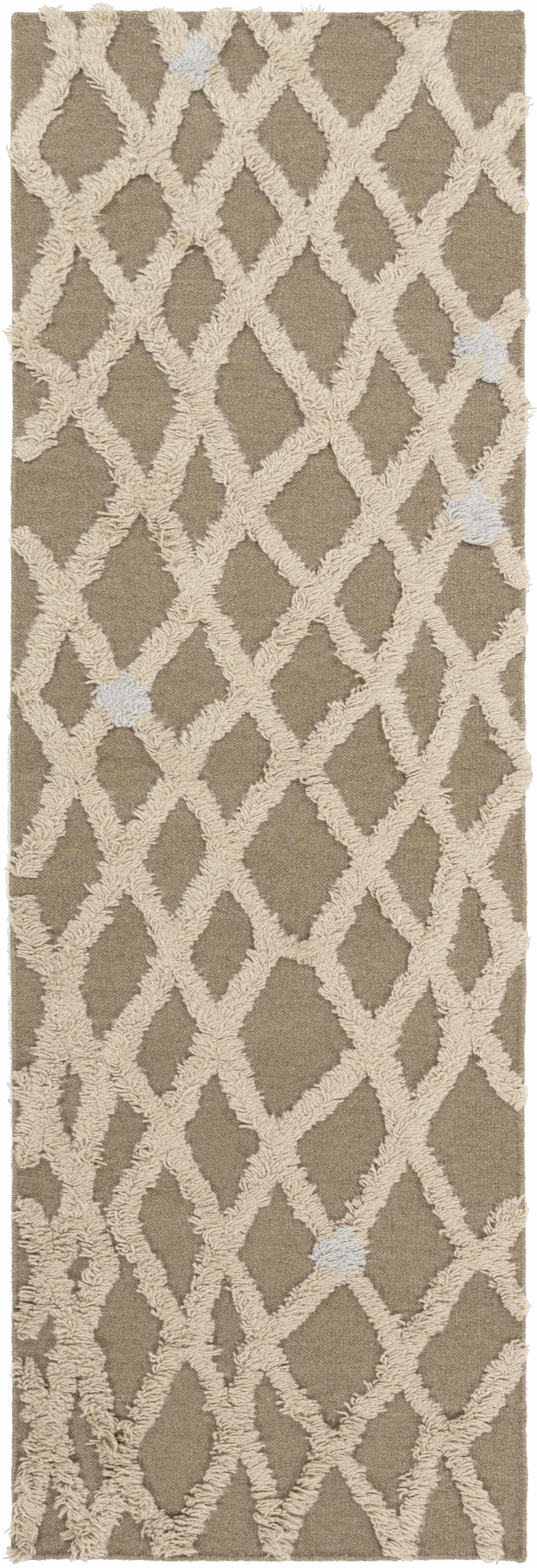 Kerhonkson 2'6in x 8' Textural Shag Moroccan Bohemian Wool Runner - Hauteloom