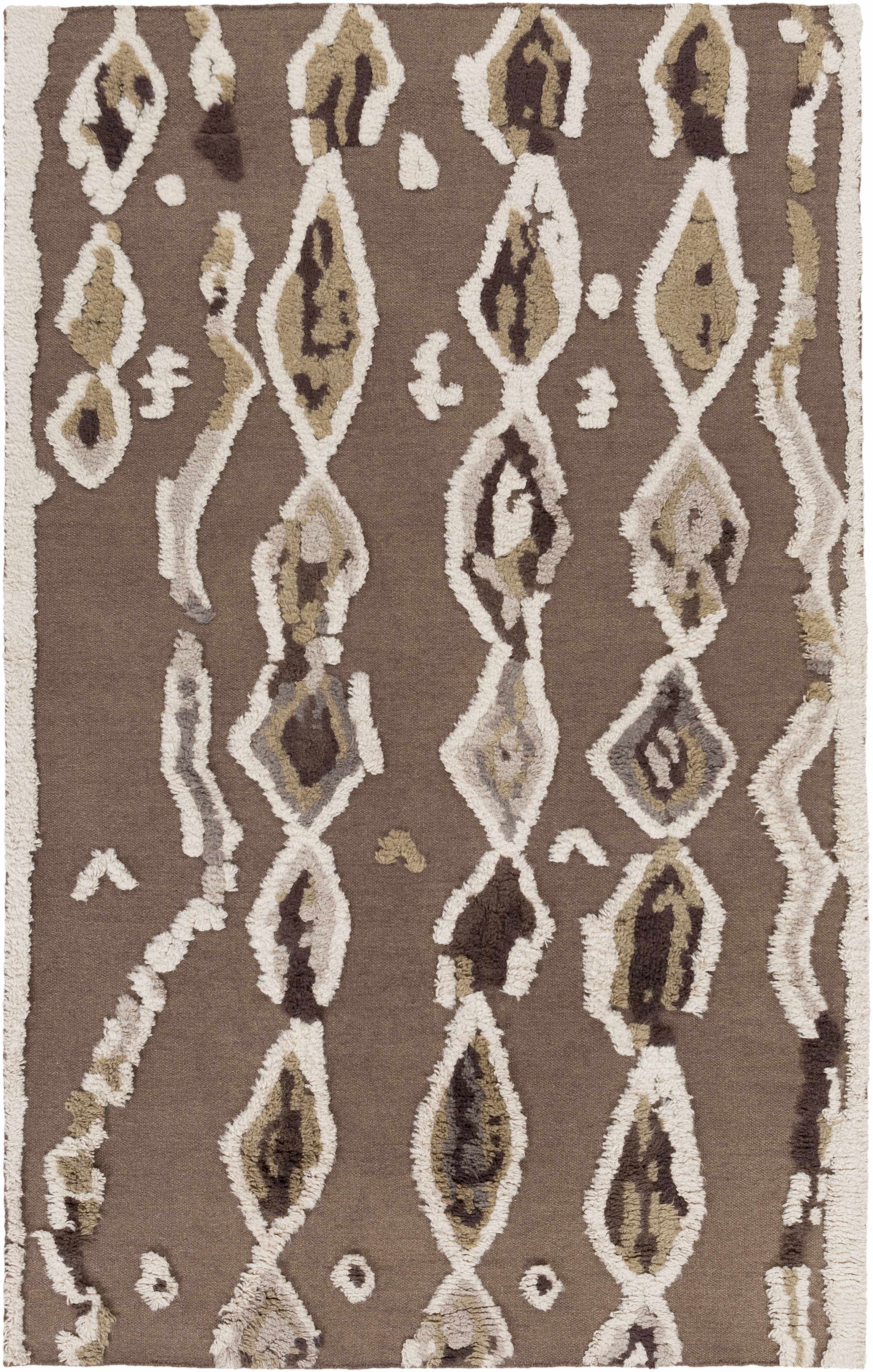 Castle 8' x 11' Textural Shag Moroccan Bohemian Wool Area Rug - Hauteloom