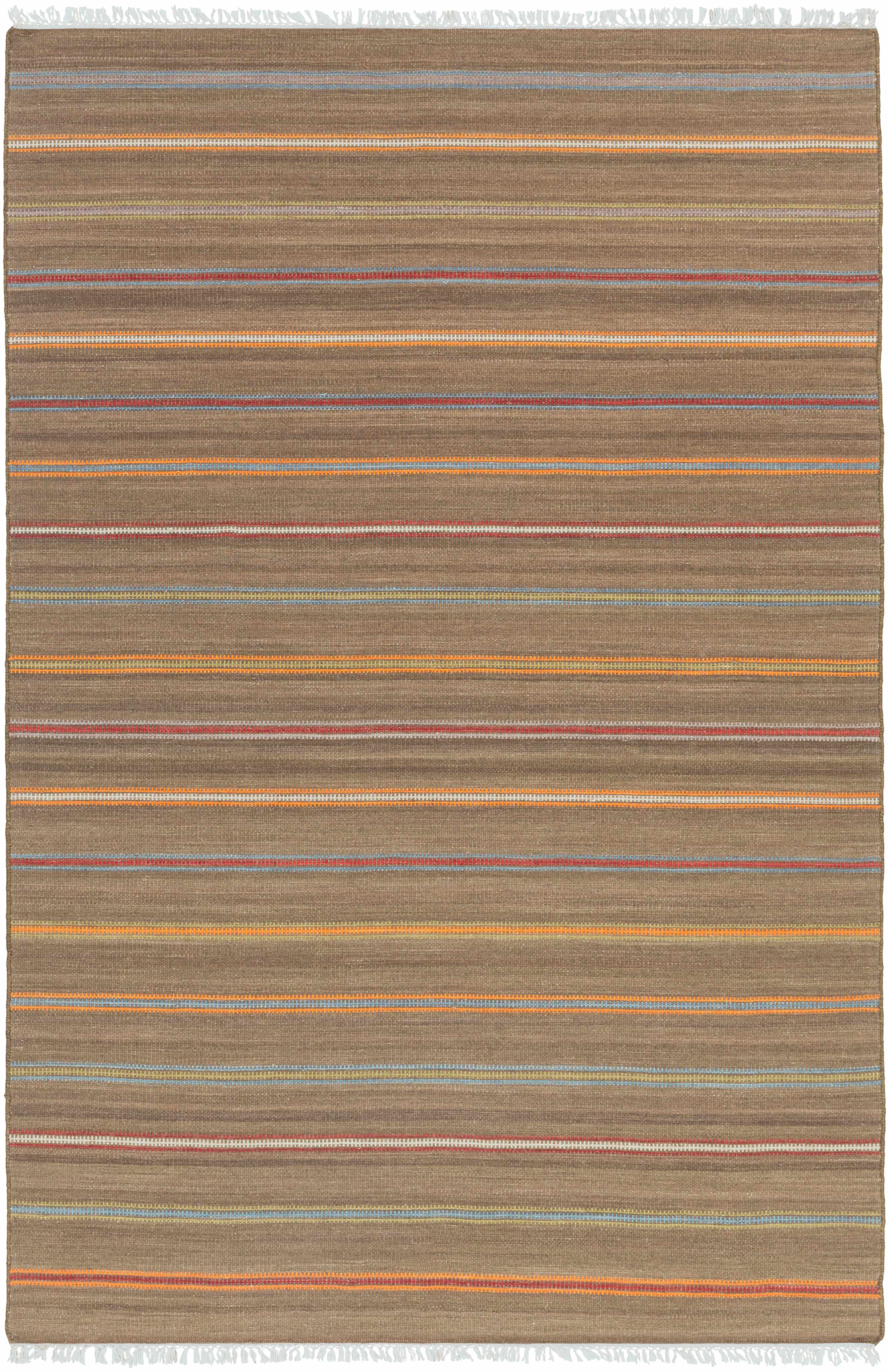 Tenaha 2' x 3' Transitional Solid Stripes Wool Area Rug - Hauteloom