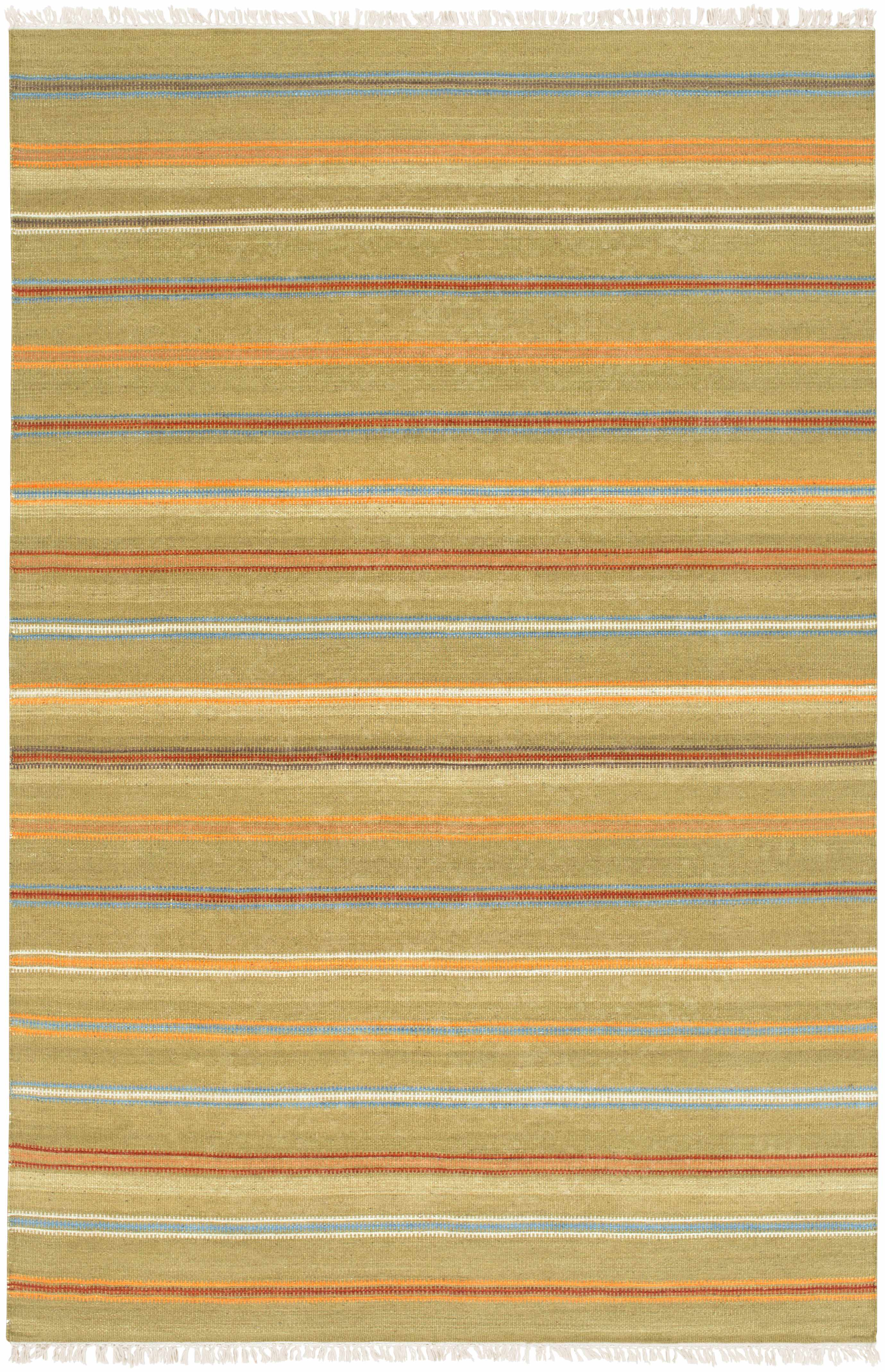 Lithopolis 9' x 13' Transitional Solid Stripes Wool Area Rug - Hauteloom