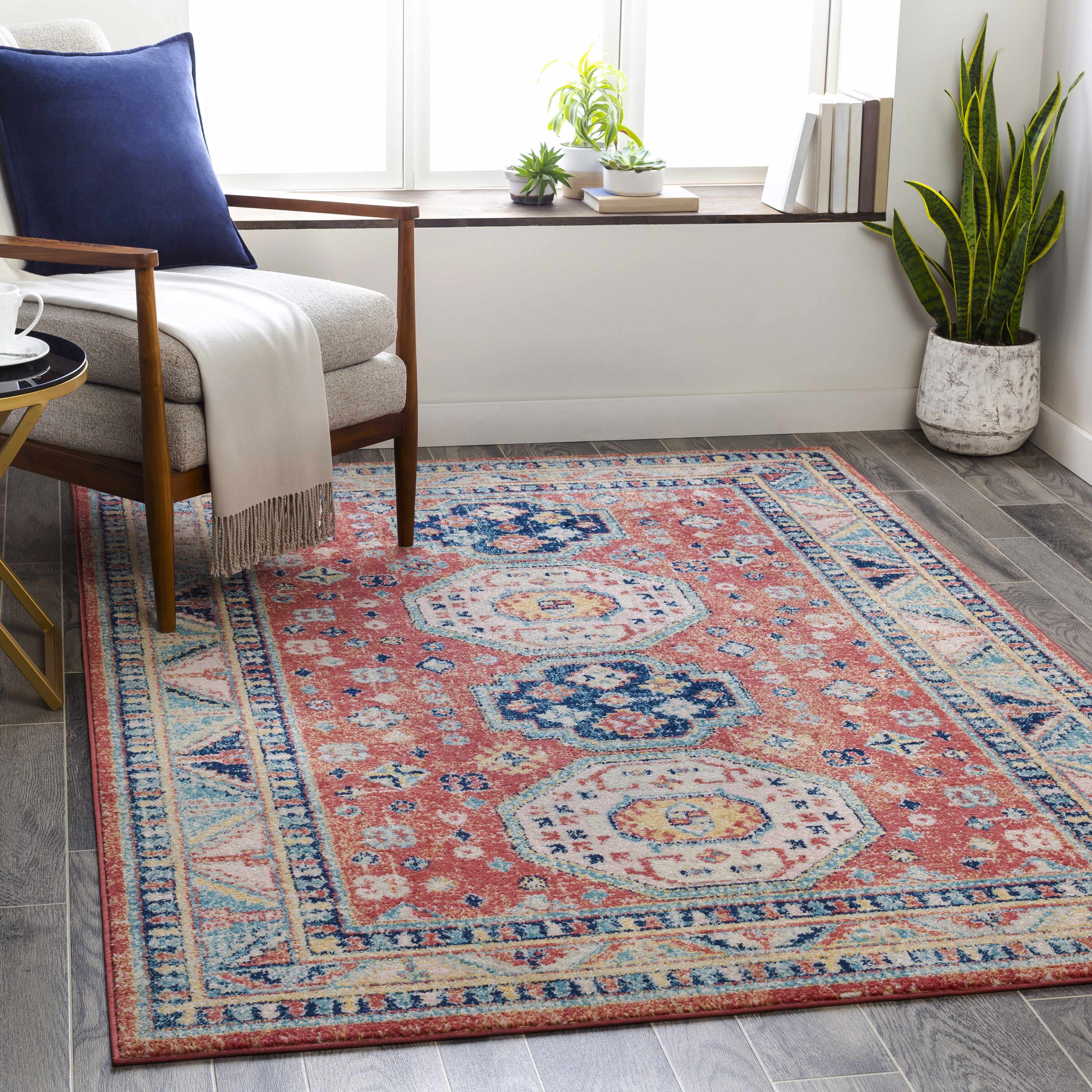 Valpo 6'7in x 9' Traditional Area Rug - Hauteloom