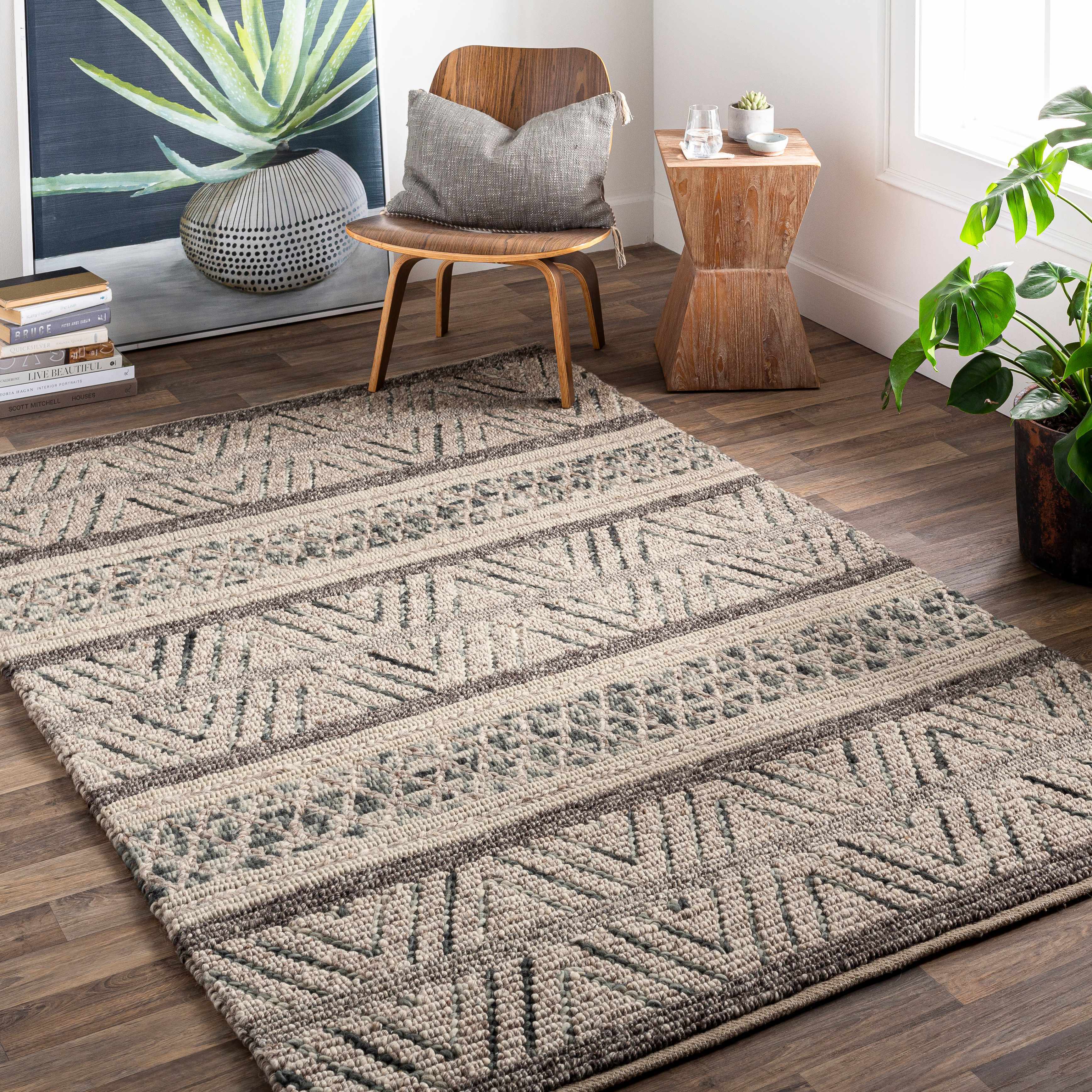 Scotrun 5' x 7'6in Texture Wool Area Rug - Hauteloom