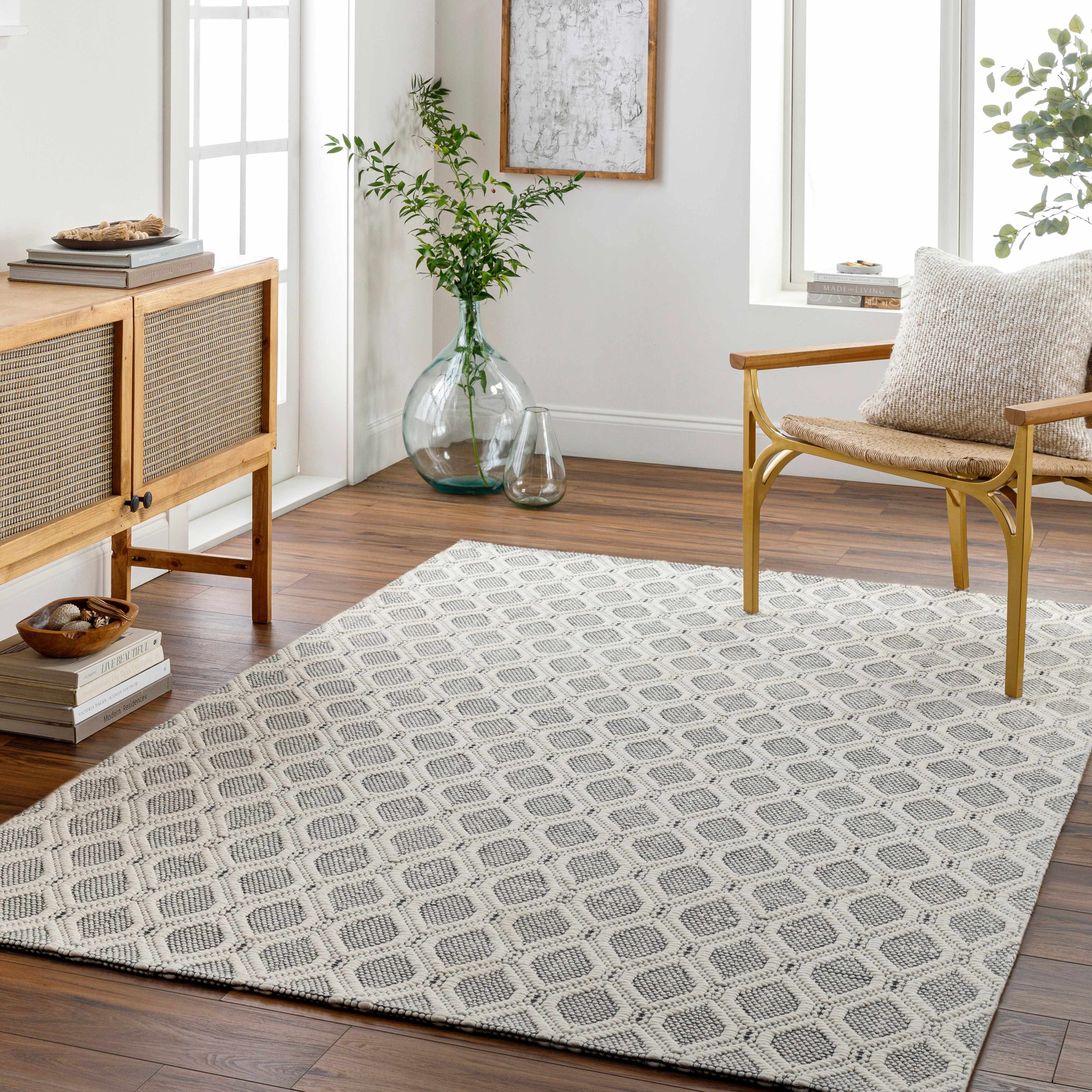 Edyta 5' x 7'6in Wool Area Rug - Hauteloom
