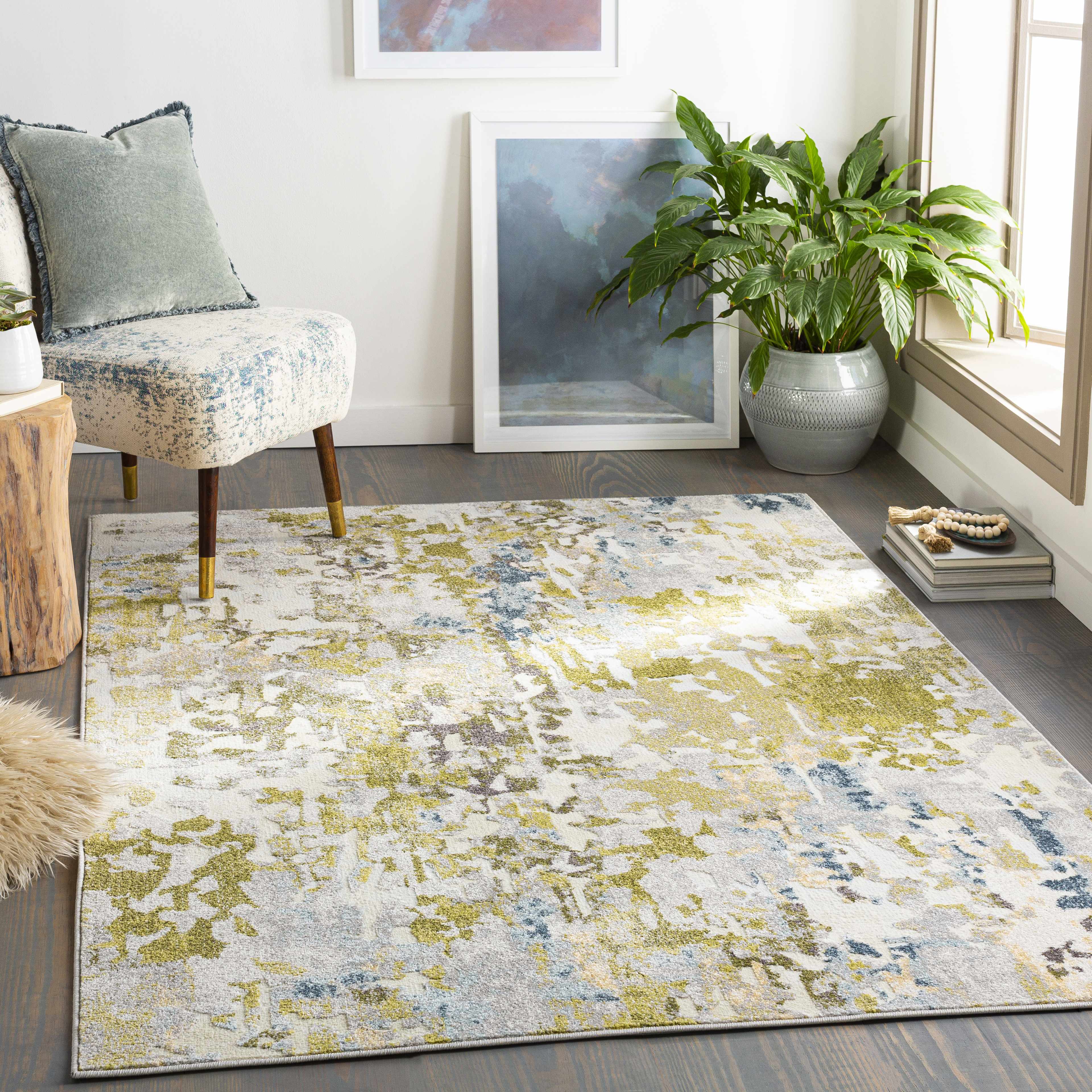 Minillas 7'10in x 10'3in Modern Area Rug - Hauteloom