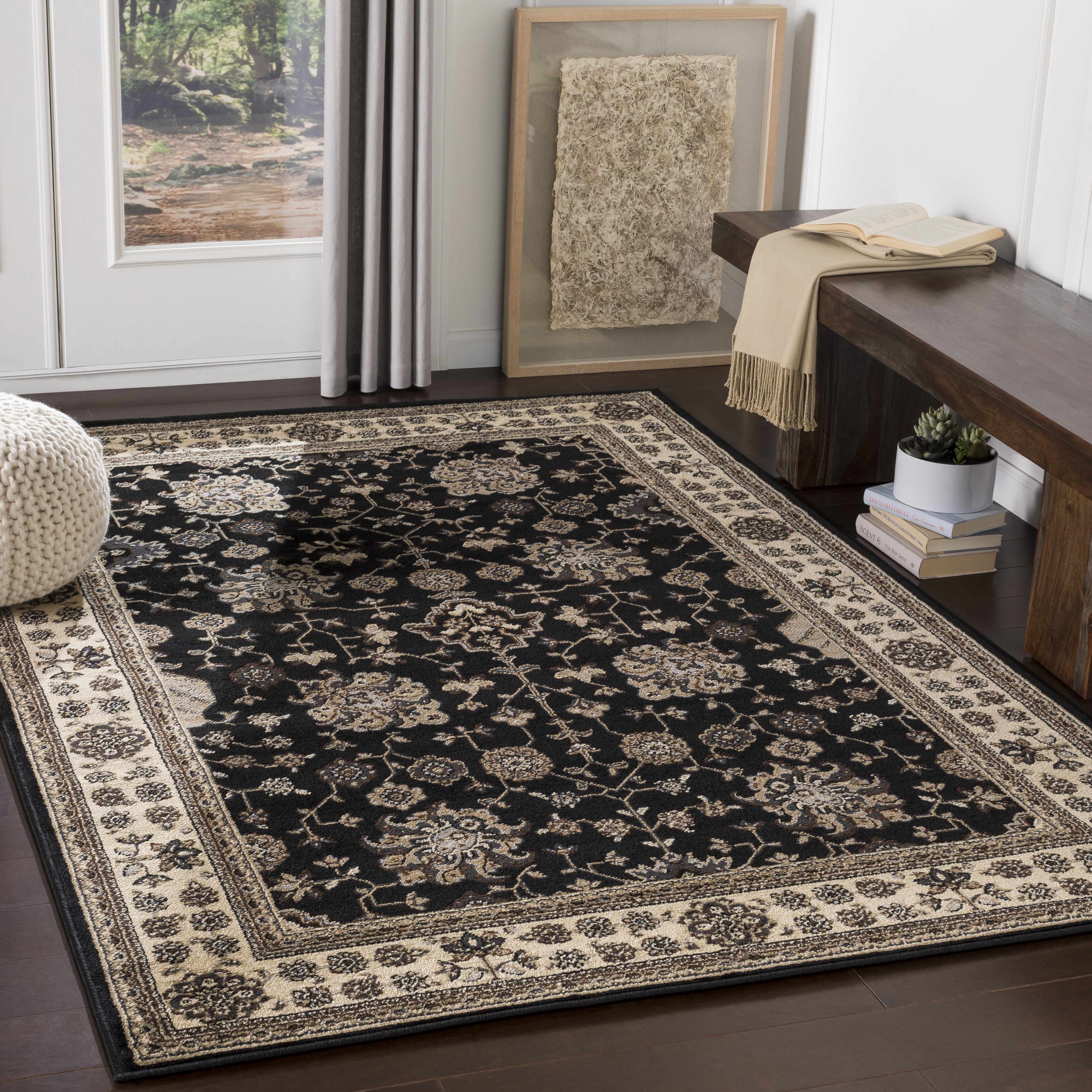 Sweden 6'7in x 9'6in Traditional Area Rug - Hauteloom