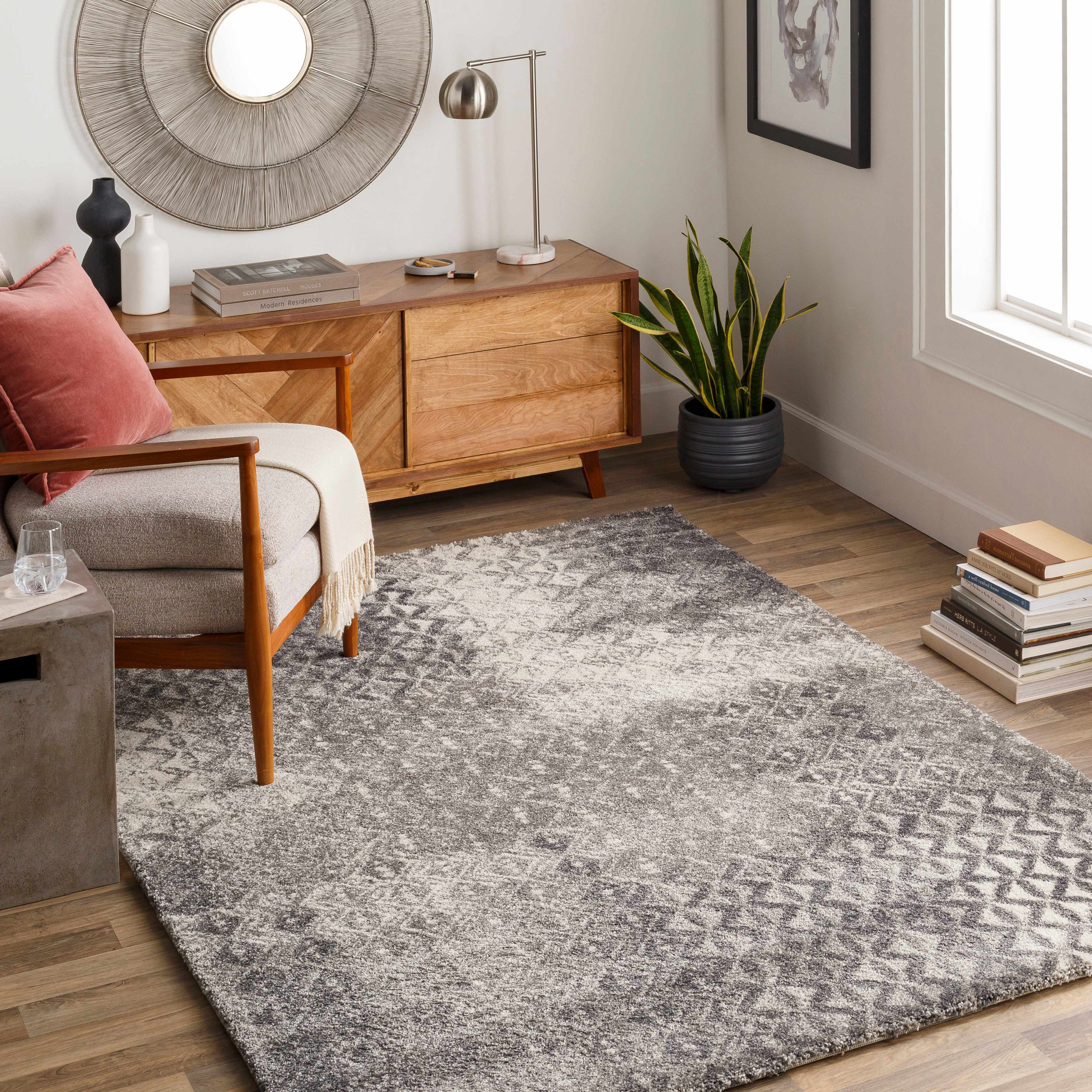 Jolo 6'7in x 9'6in Bohemian/ Area Rug - Hauteloom