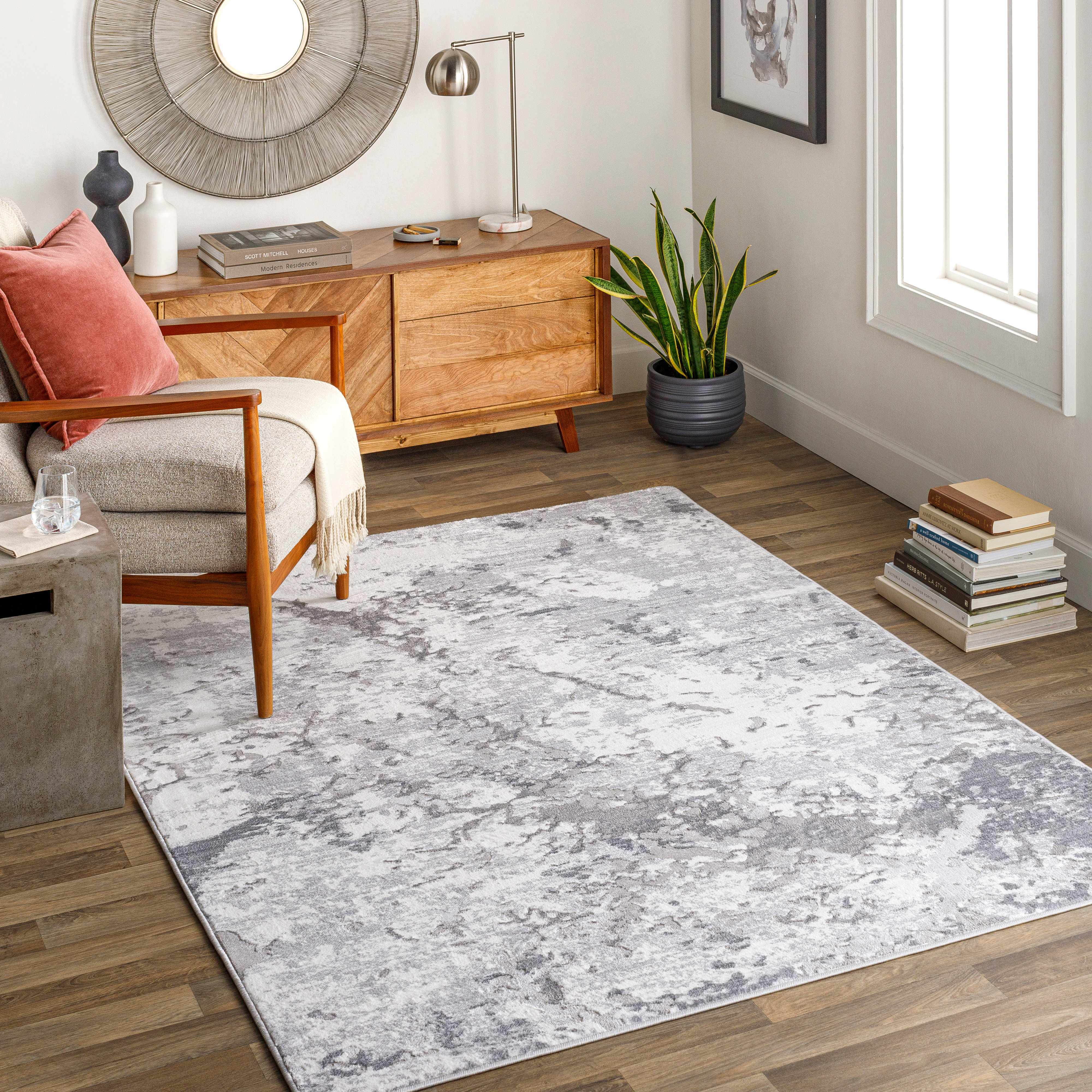 Llanharry 5'2in x 7' Modern Area Rug - Hauteloom