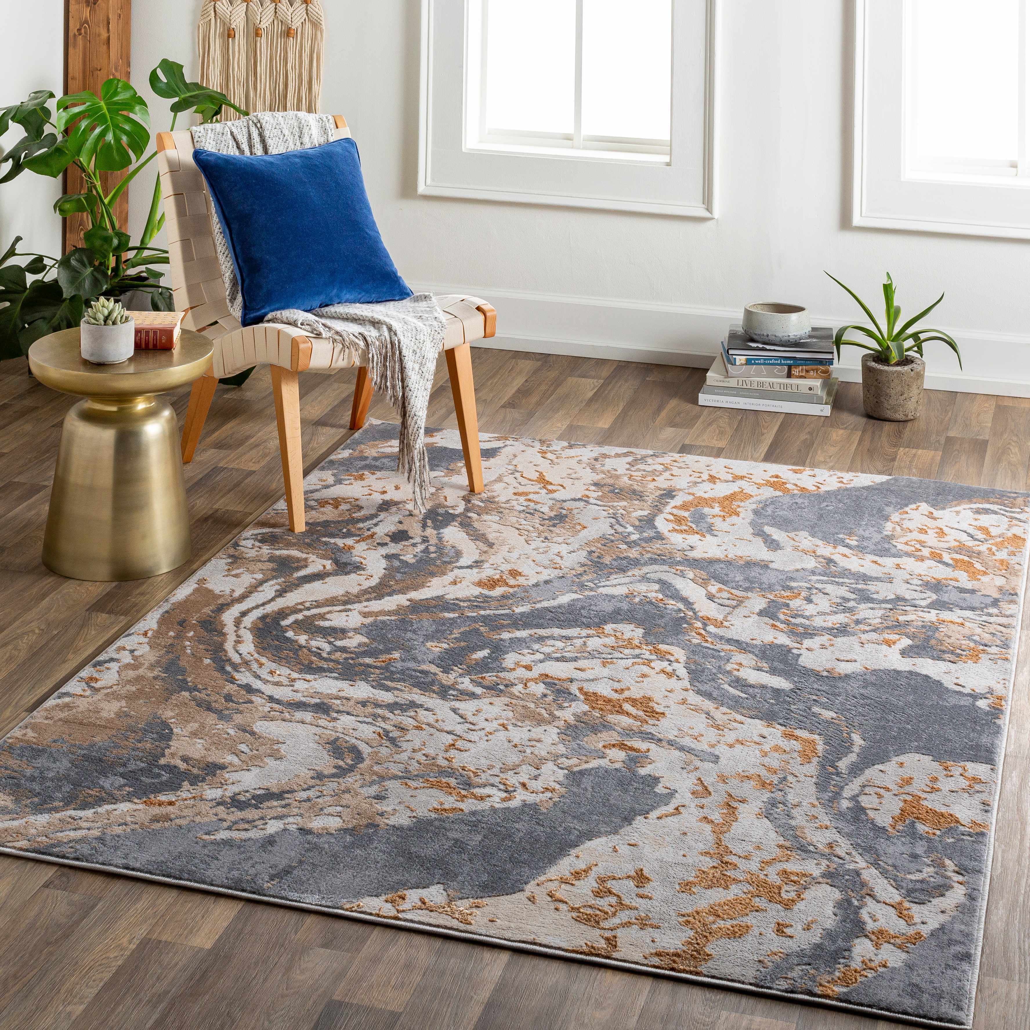 Linay 7'9in x 9'6in Contemporary Bohemian Abstract Area Rug - Hauteloom
