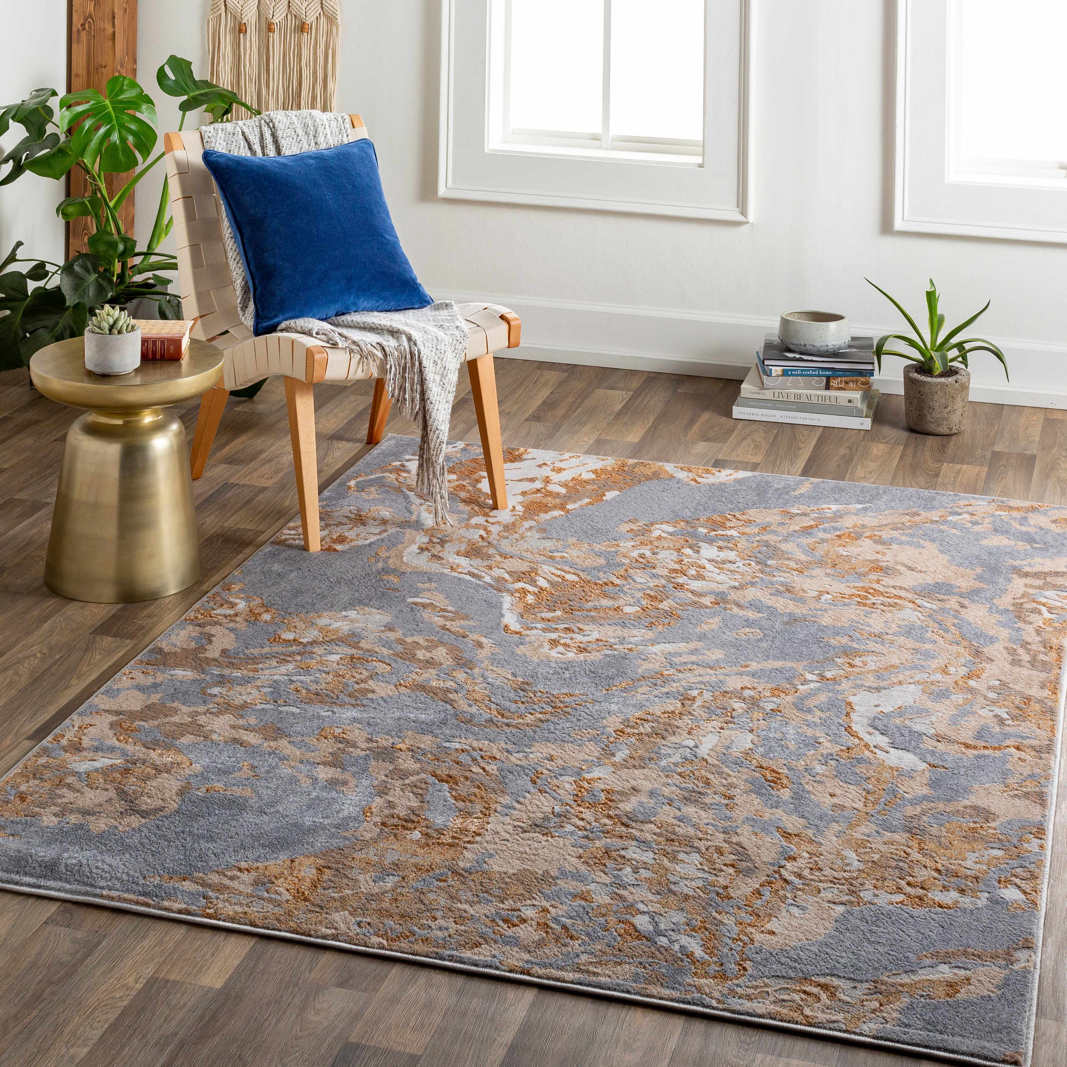 Oughterard 6'7in x 9'2in Contemporary Bohemian Abstract Area Rug - Hauteloom