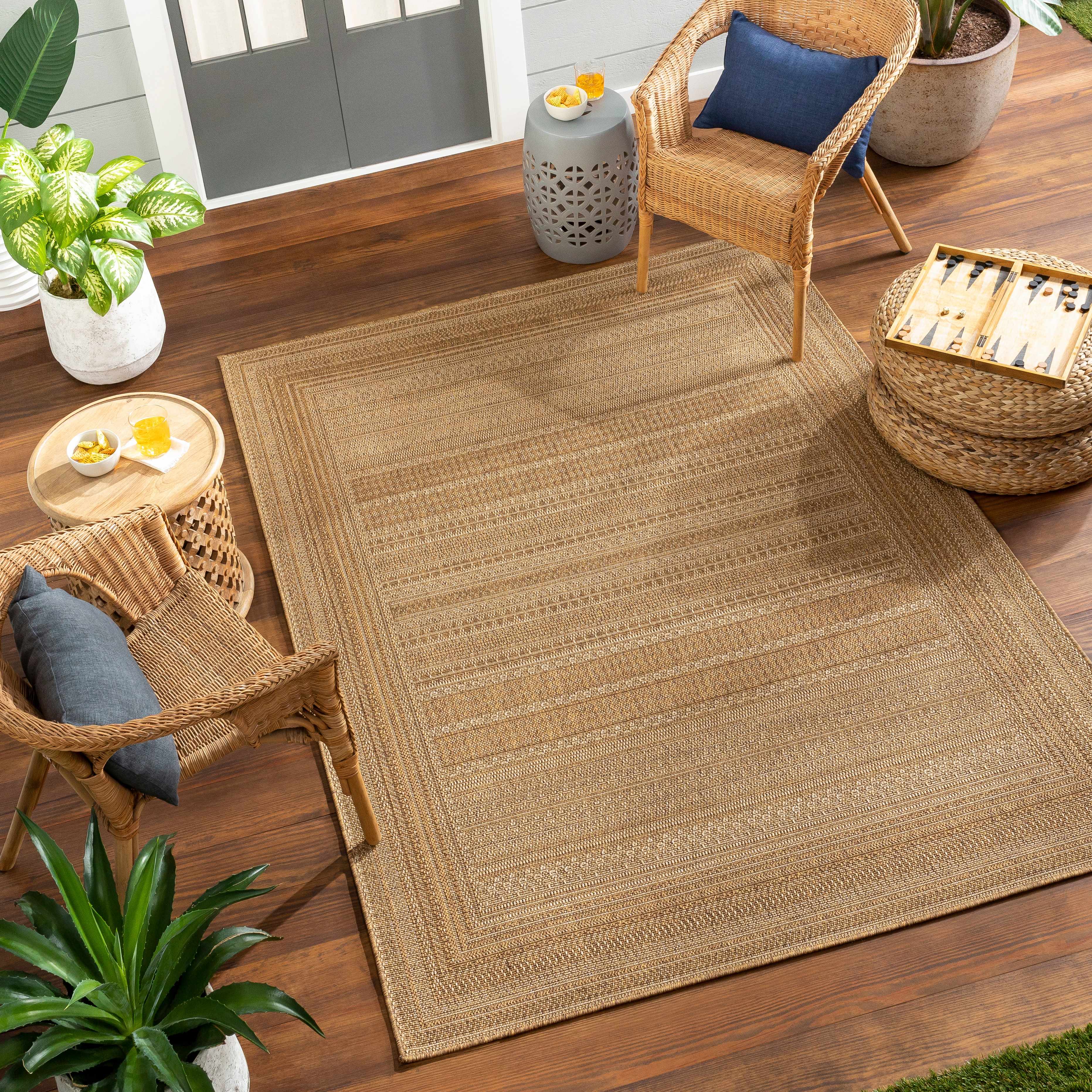 Freja 6'7in x 9' Outdoor Area Rug - Hauteloom
