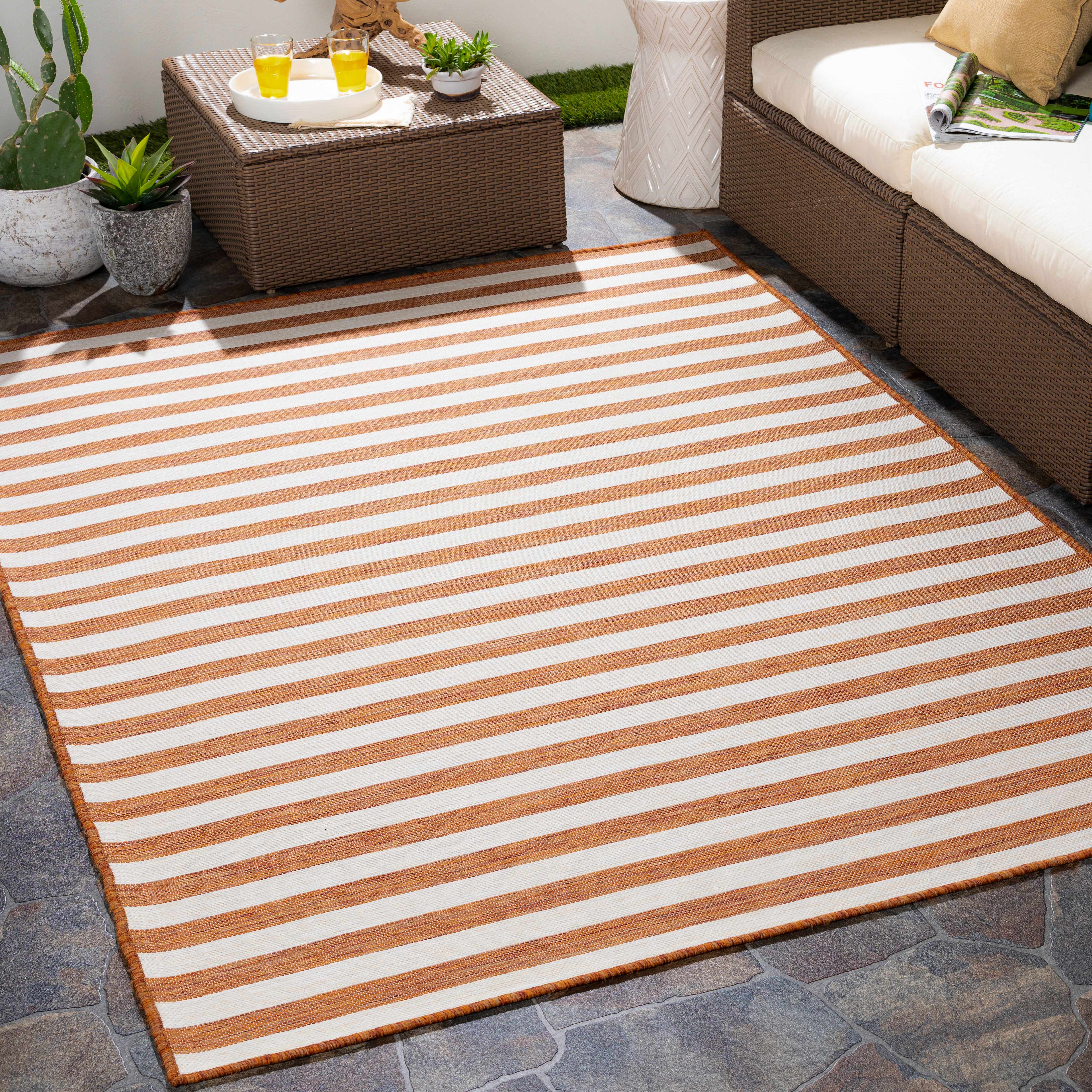 Kington 6'7in x 9' Outdoor Area Rug - Hauteloom