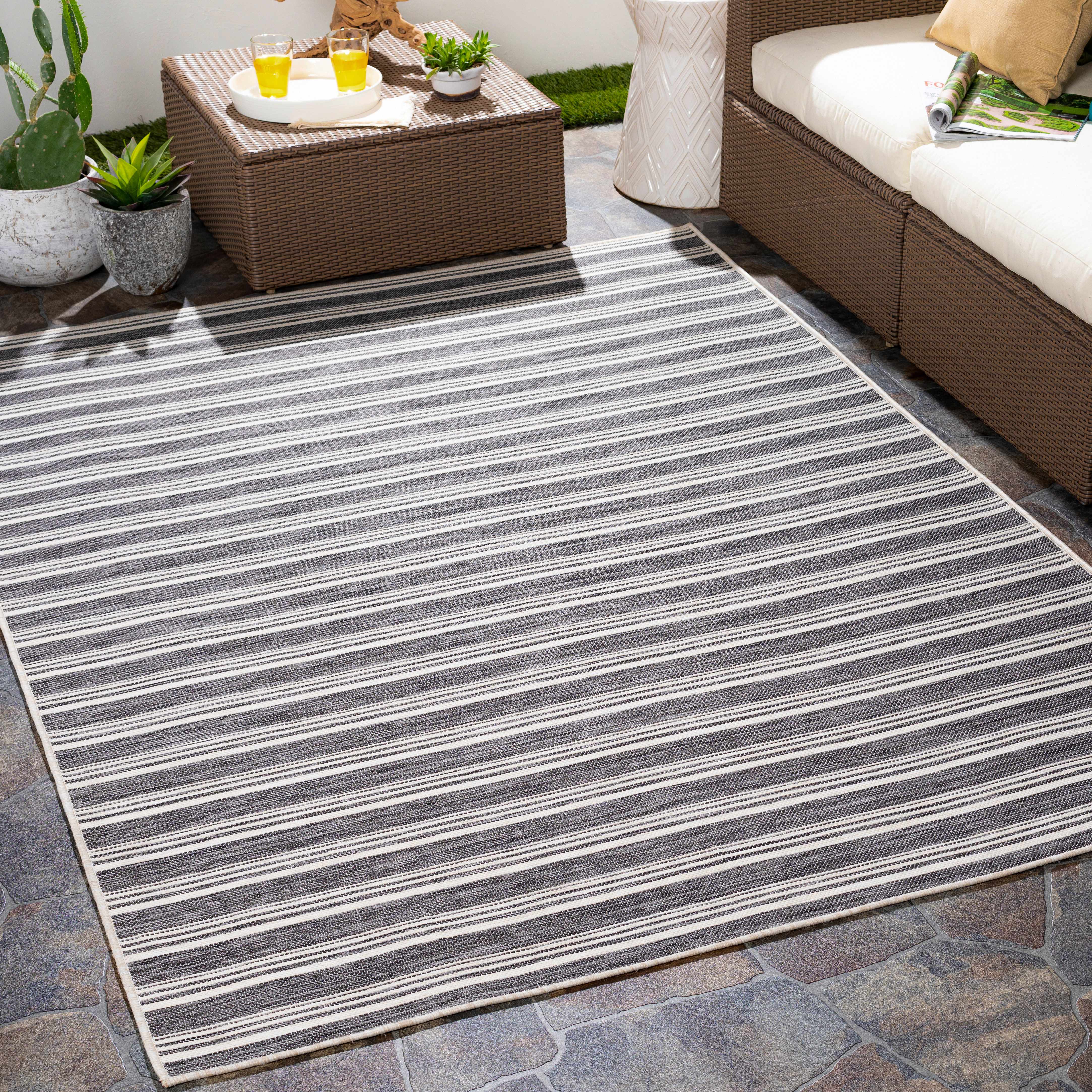Macklin 2'7in x 4'11in Cottage Outdoor/Indoor Solid Outdoor Area Rug - Hauteloom