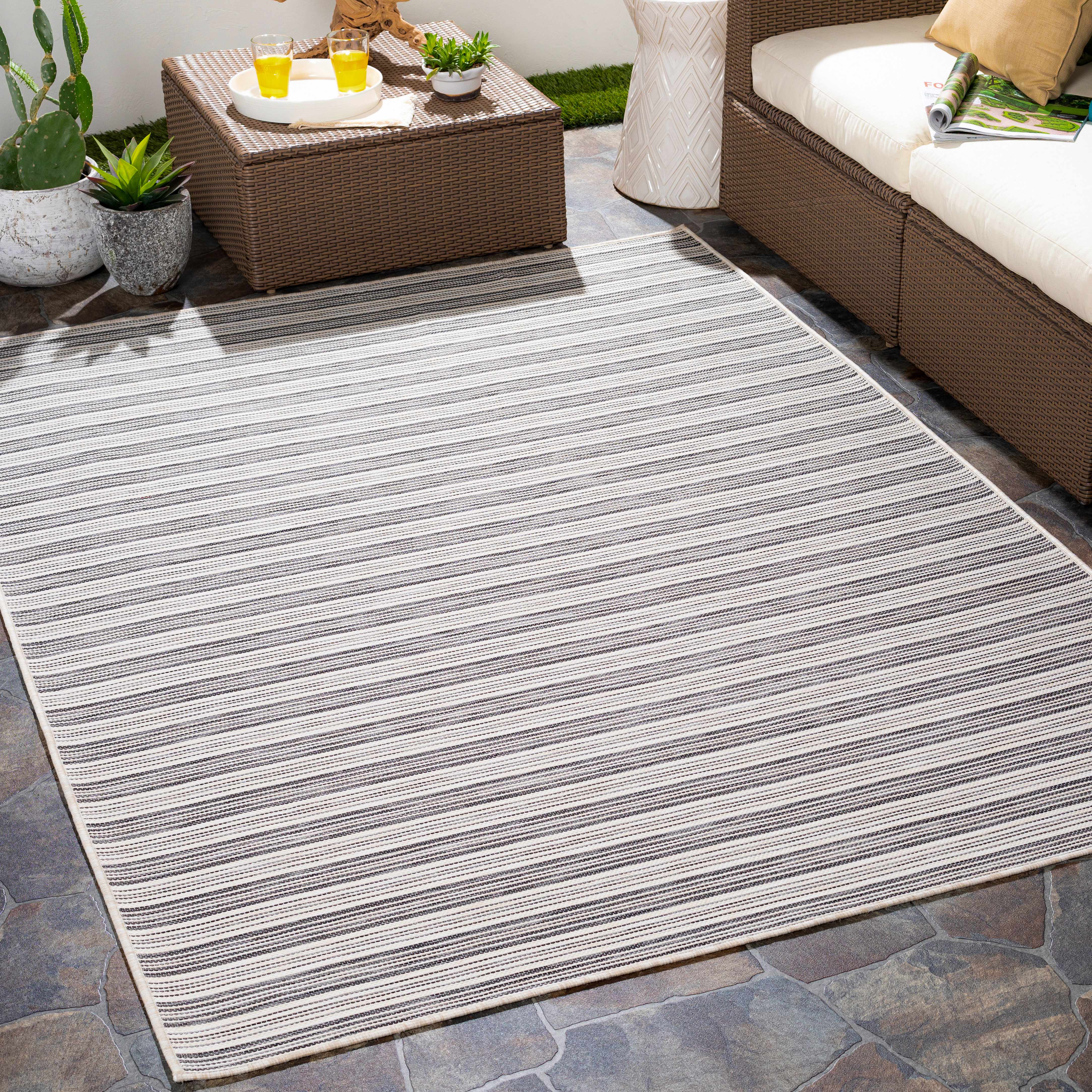 Normandin 7'10in x 10'2in Cottage Outdoor/Indoor Solid Outdoor Area Rug - Hauteloom