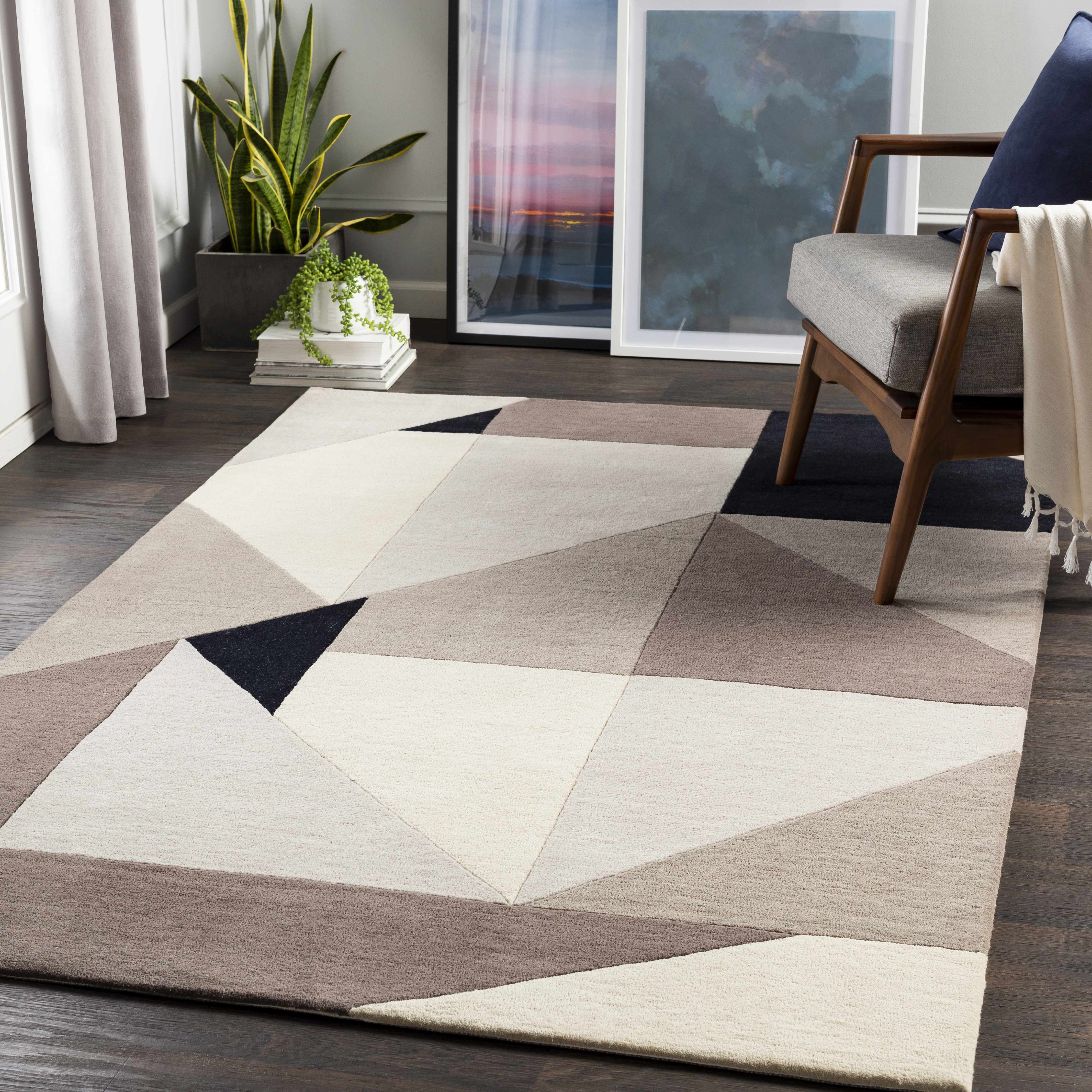 Tuncurry 6' x 9' Modern Geometric Wool Area Rug - Hauteloom