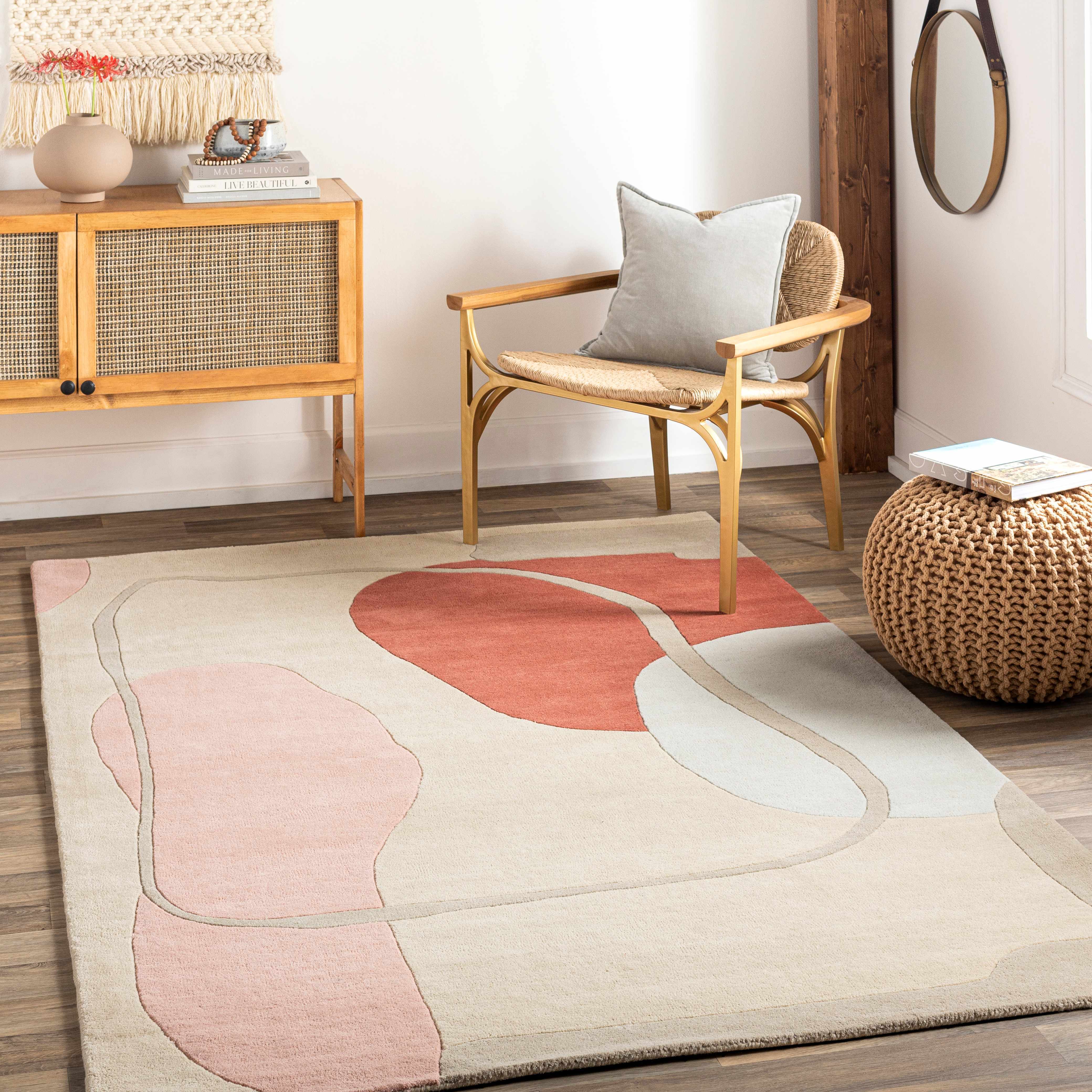 Tomingad 5' x 7'6in Modern Geometric Contemporary Wool Wool Area Rug - Hauteloom