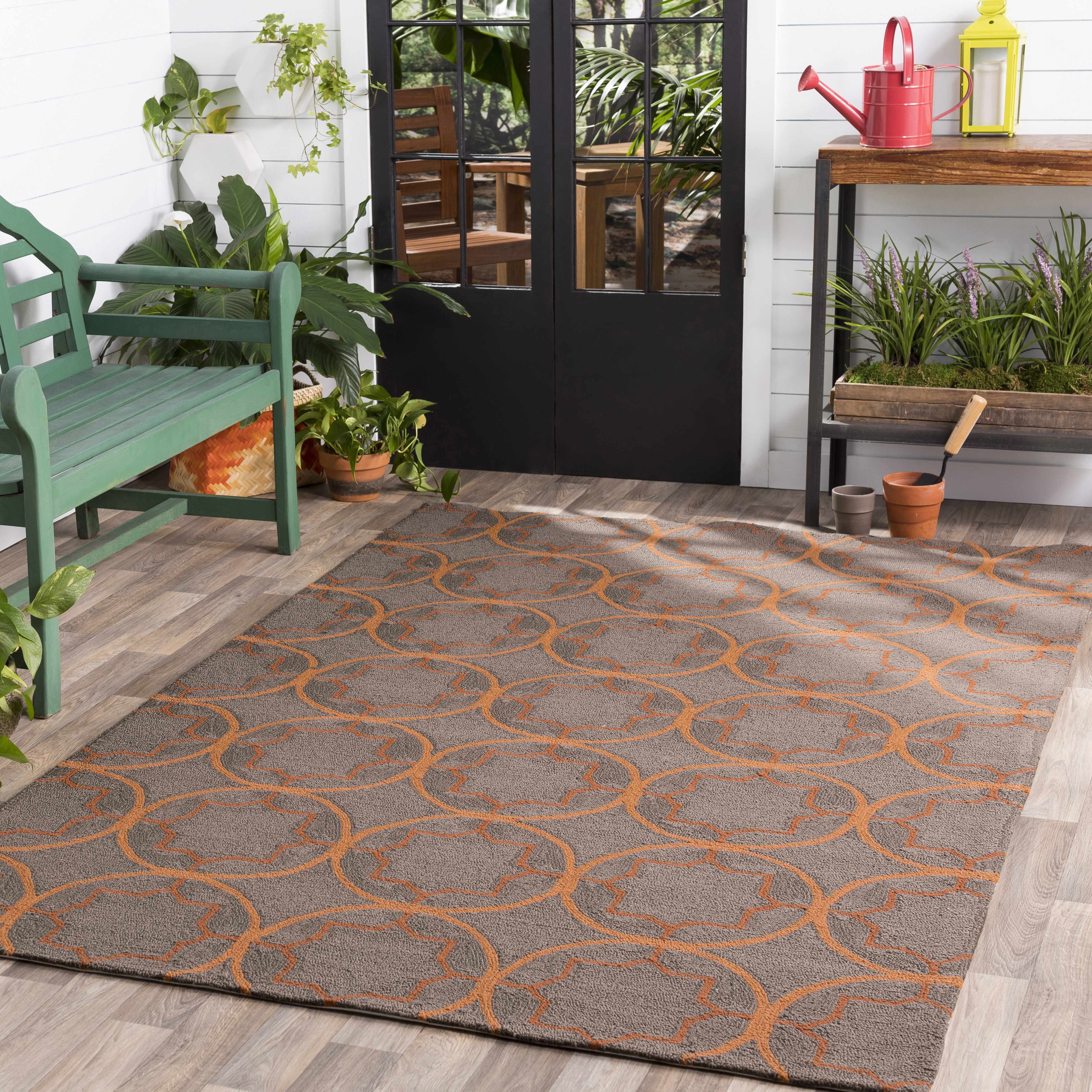 Soham 9' x 12' Indoor / Outdoor Handhooked Outdoor/indoor Outdoor Area Rug - Hauteloom