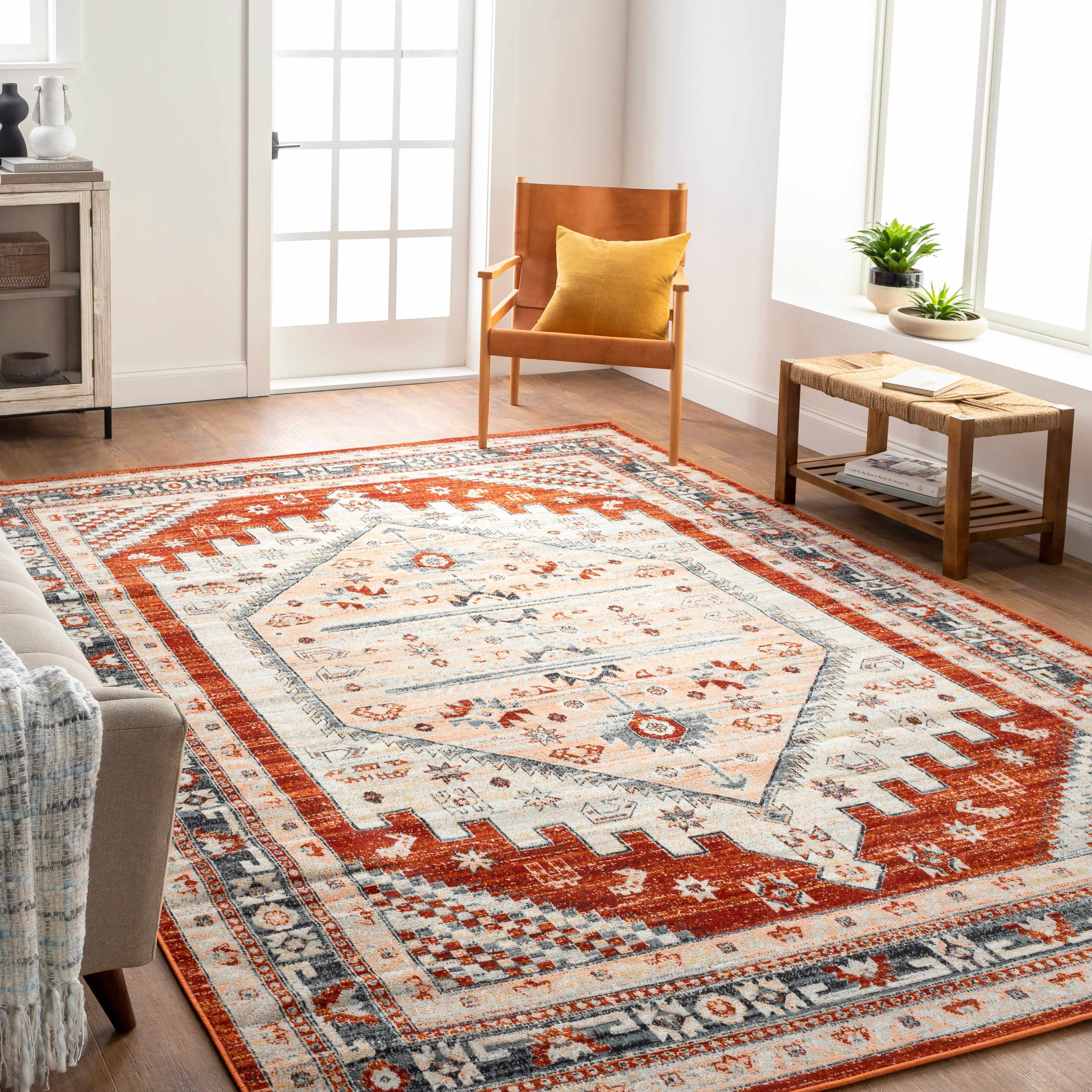 Namuac 6'7in x 9' Outdoor Farmhouse Outdoor Area Rug - Hauteloom