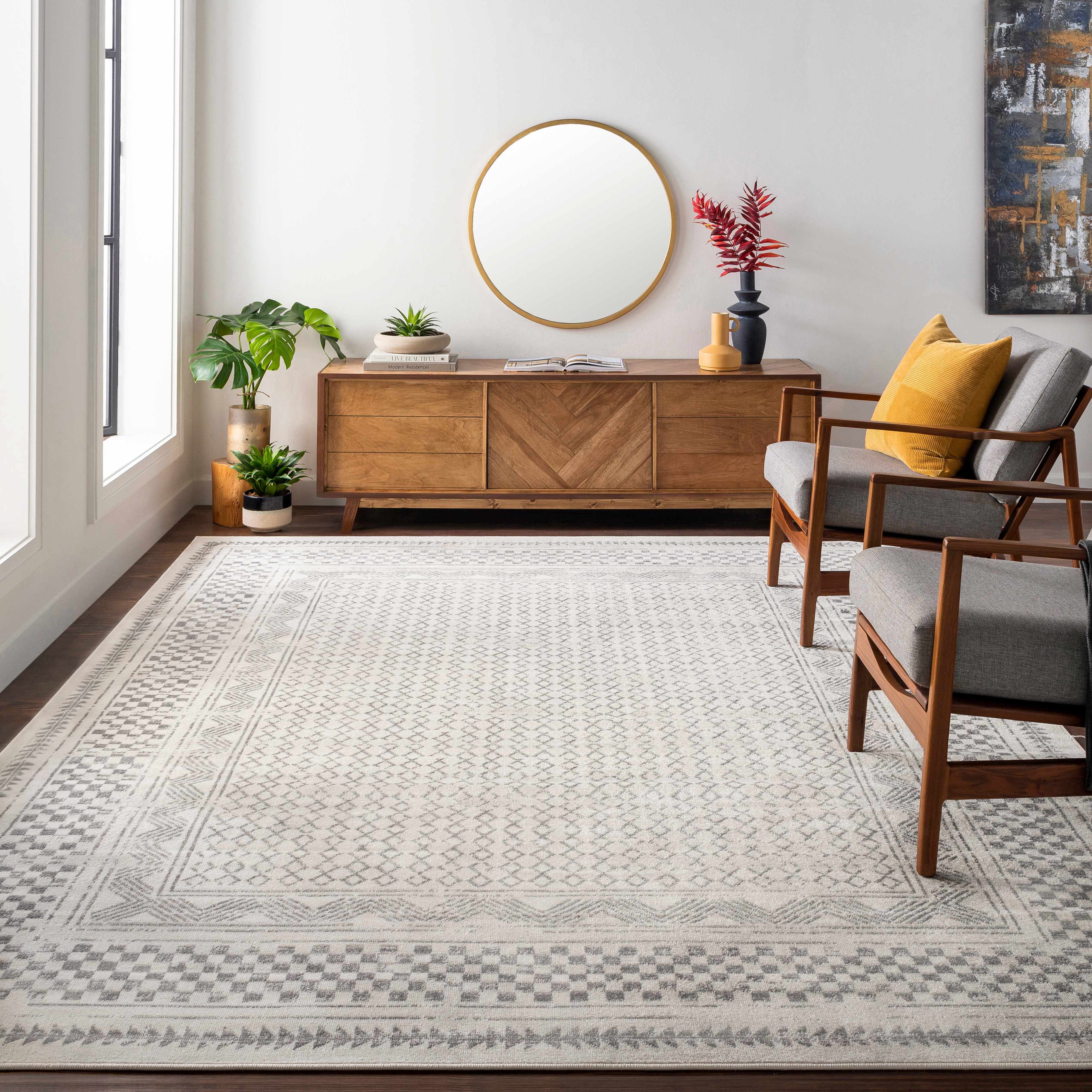 Rustenburg 5'3in x 7' Outdoor Farmhouse Moroccan Outdoor Area Rug - Hauteloom