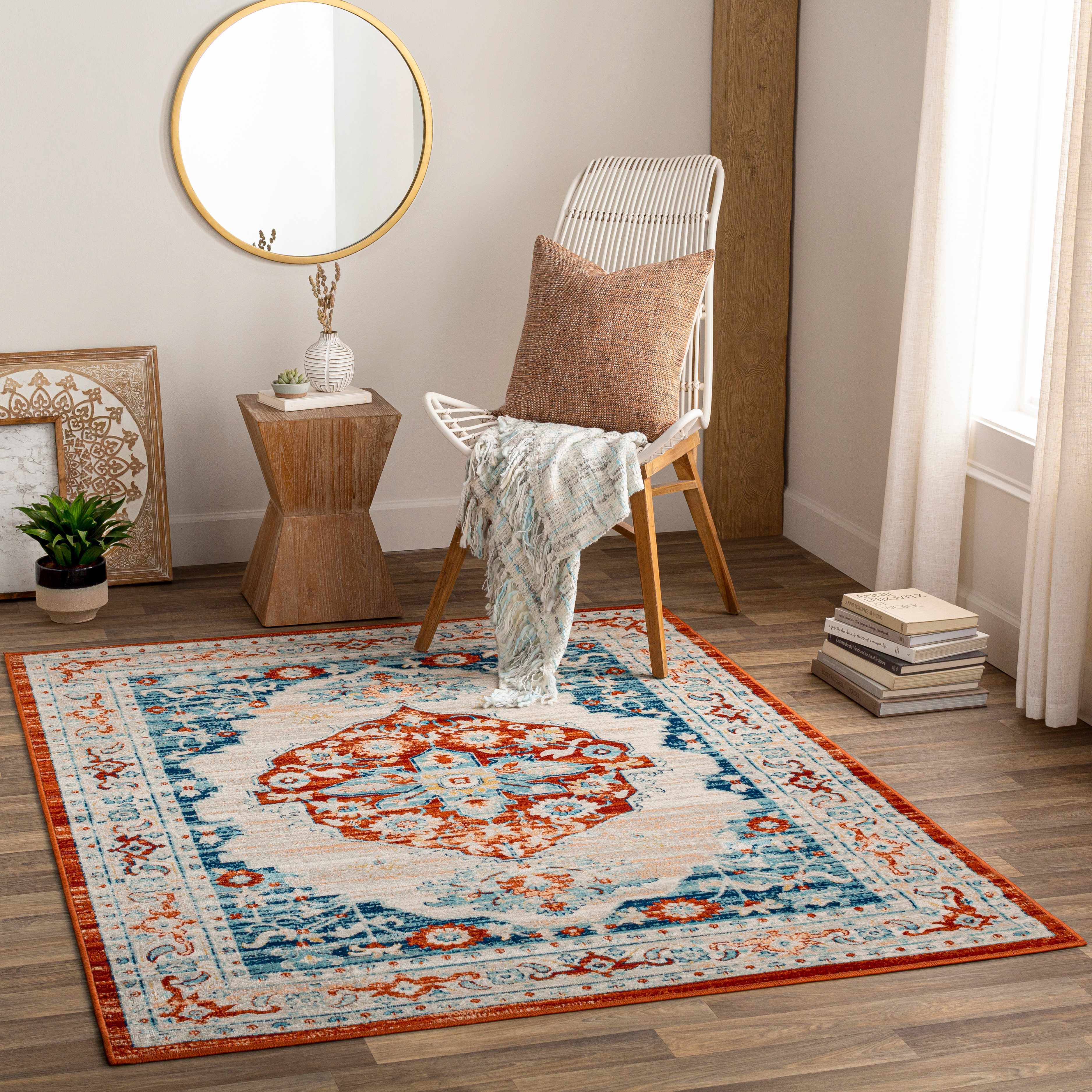 Caraycayon 5'3in x 7' Updated Traditional Farmhouse Outdoor Area Rug - Hauteloom