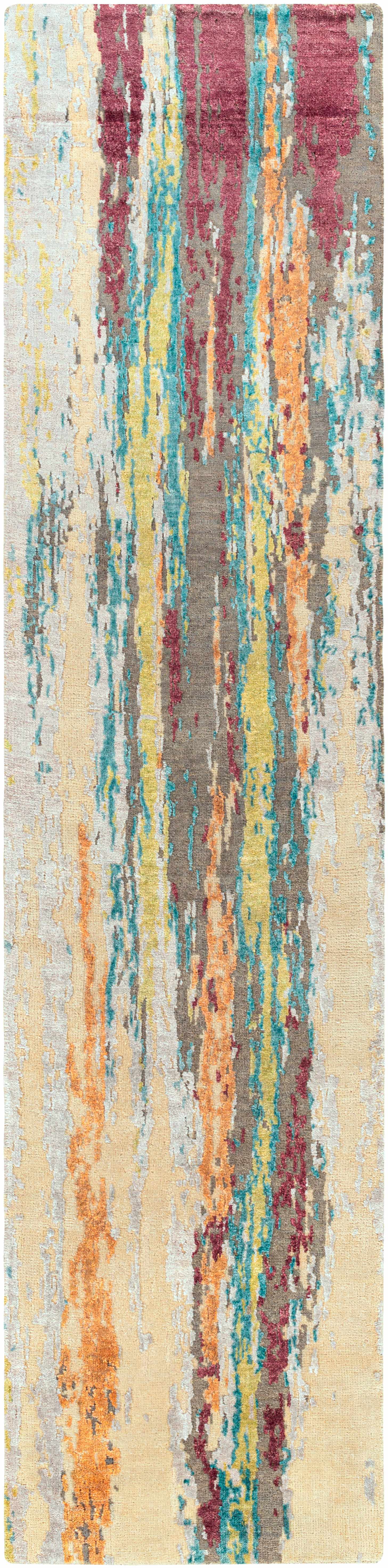 Kabugao 2'6in x 10' Modern Contemporary Bohemian Abstract Runner - Hauteloom
