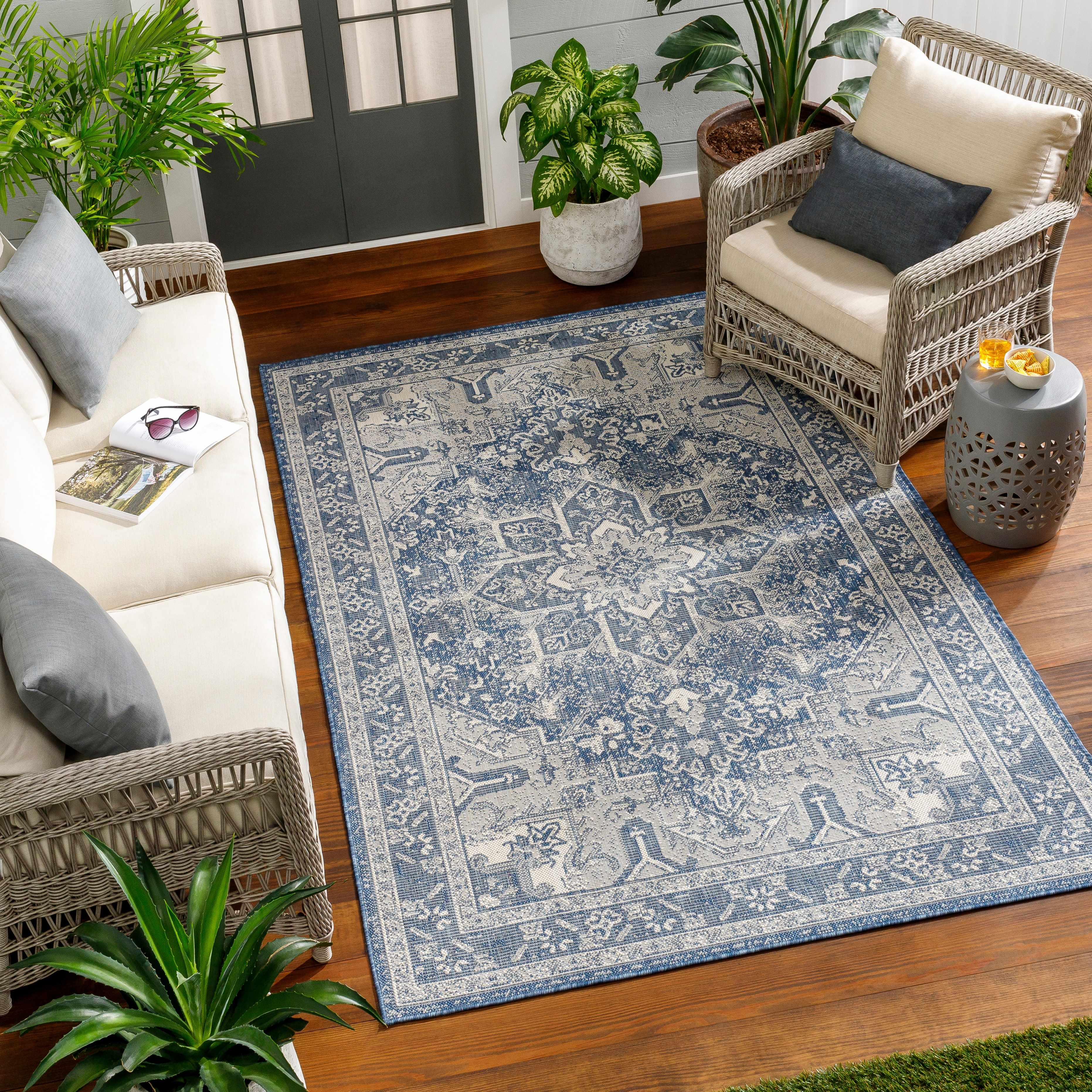Cohen 6'7in x 9' Outdoor Area Rug - Hauteloom
