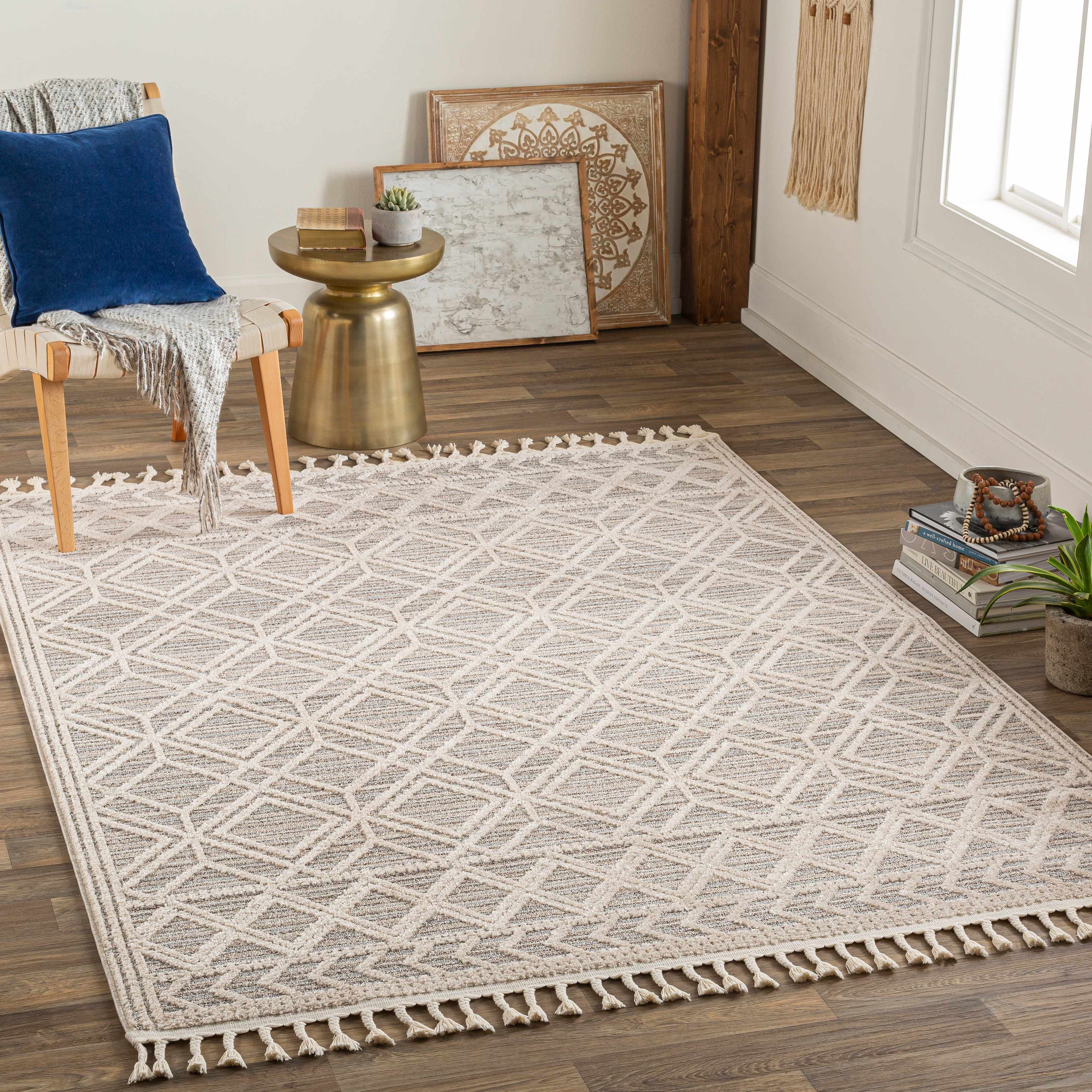 Magnolia 5'3in x 7' Contemporary,Transitional Runner - Hauteloom