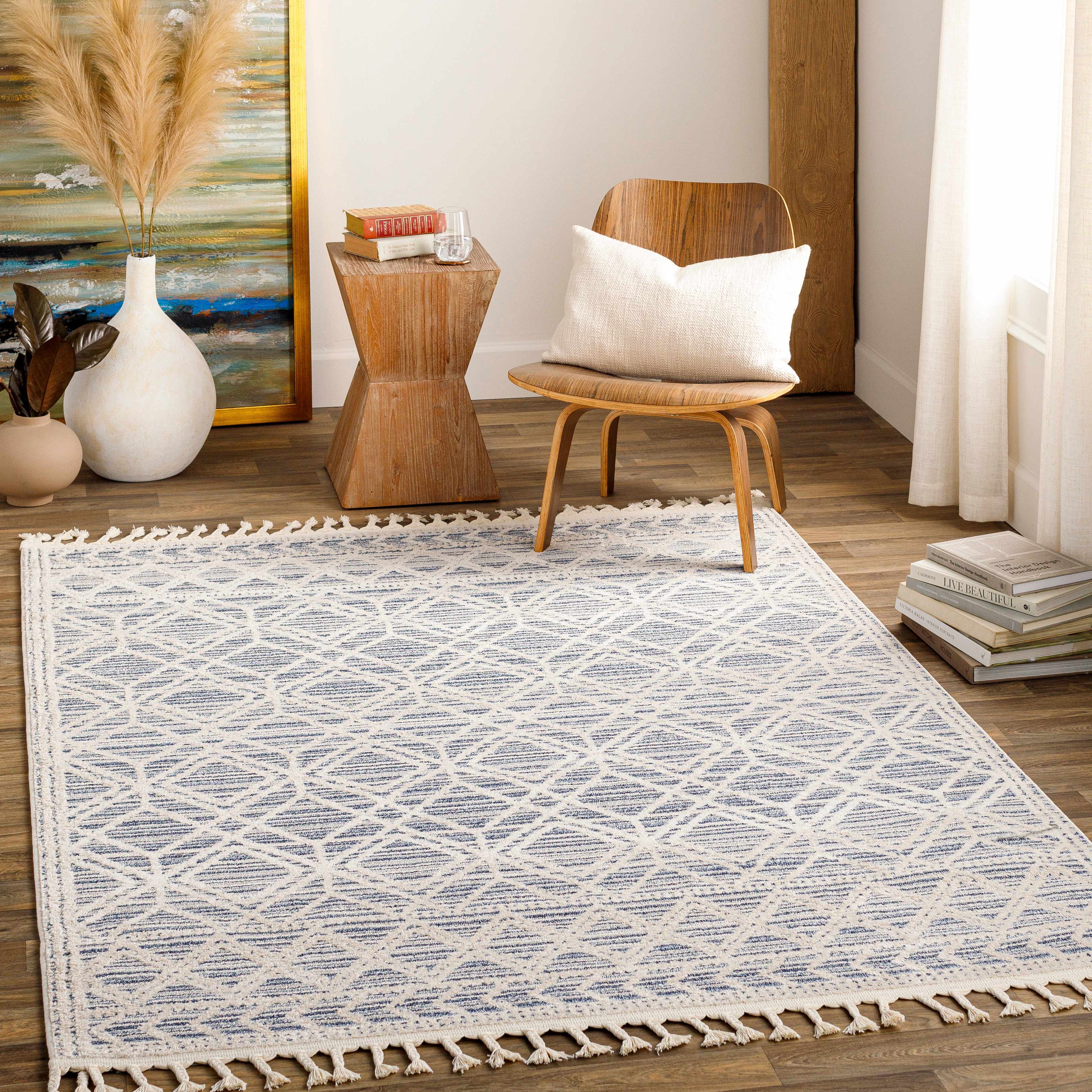 Magnolia 5'3inx7' Contemporary,Transitional Runner - Hauteloom