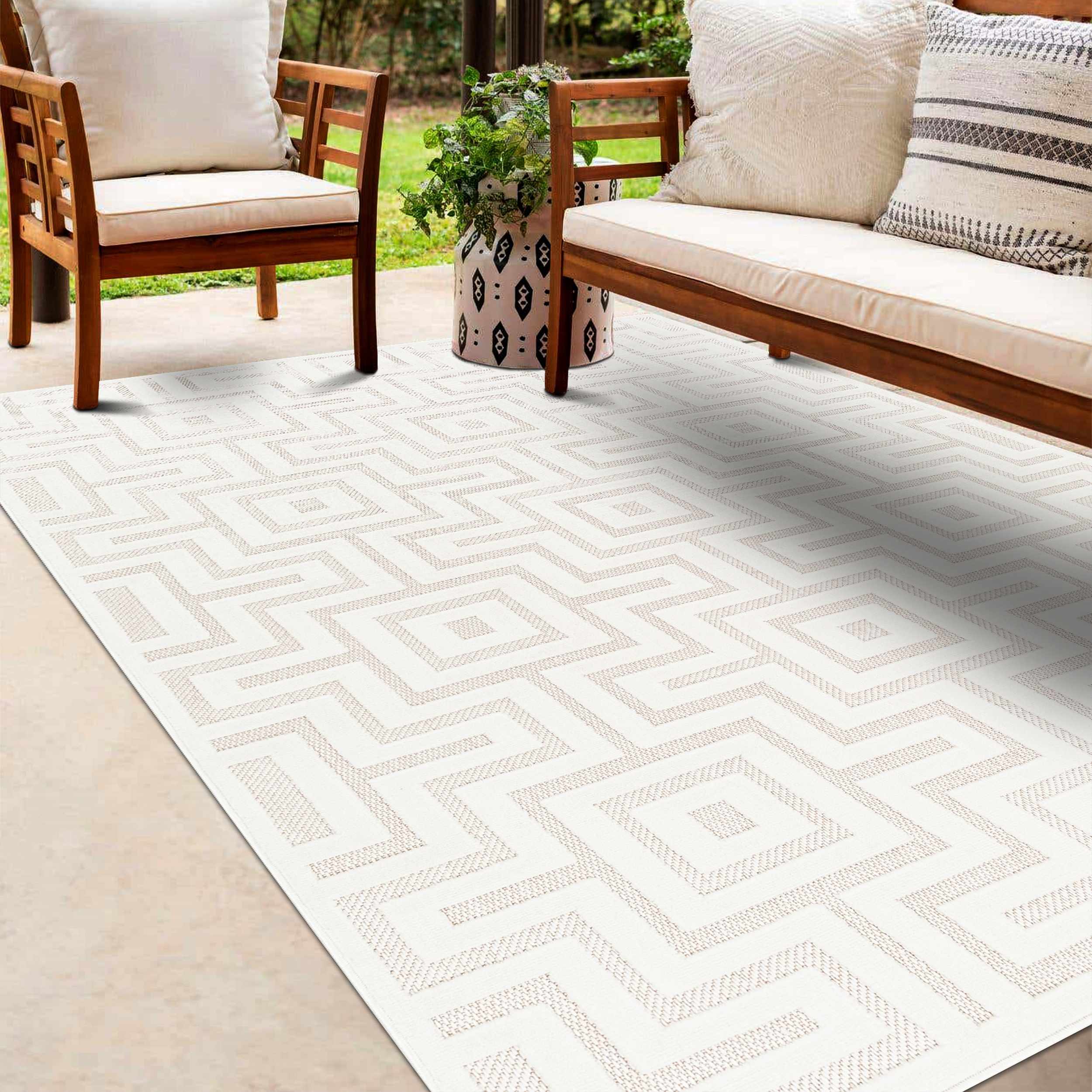 Zevi 7'10in x 10' Outdoor Area Rug - Hauteloom