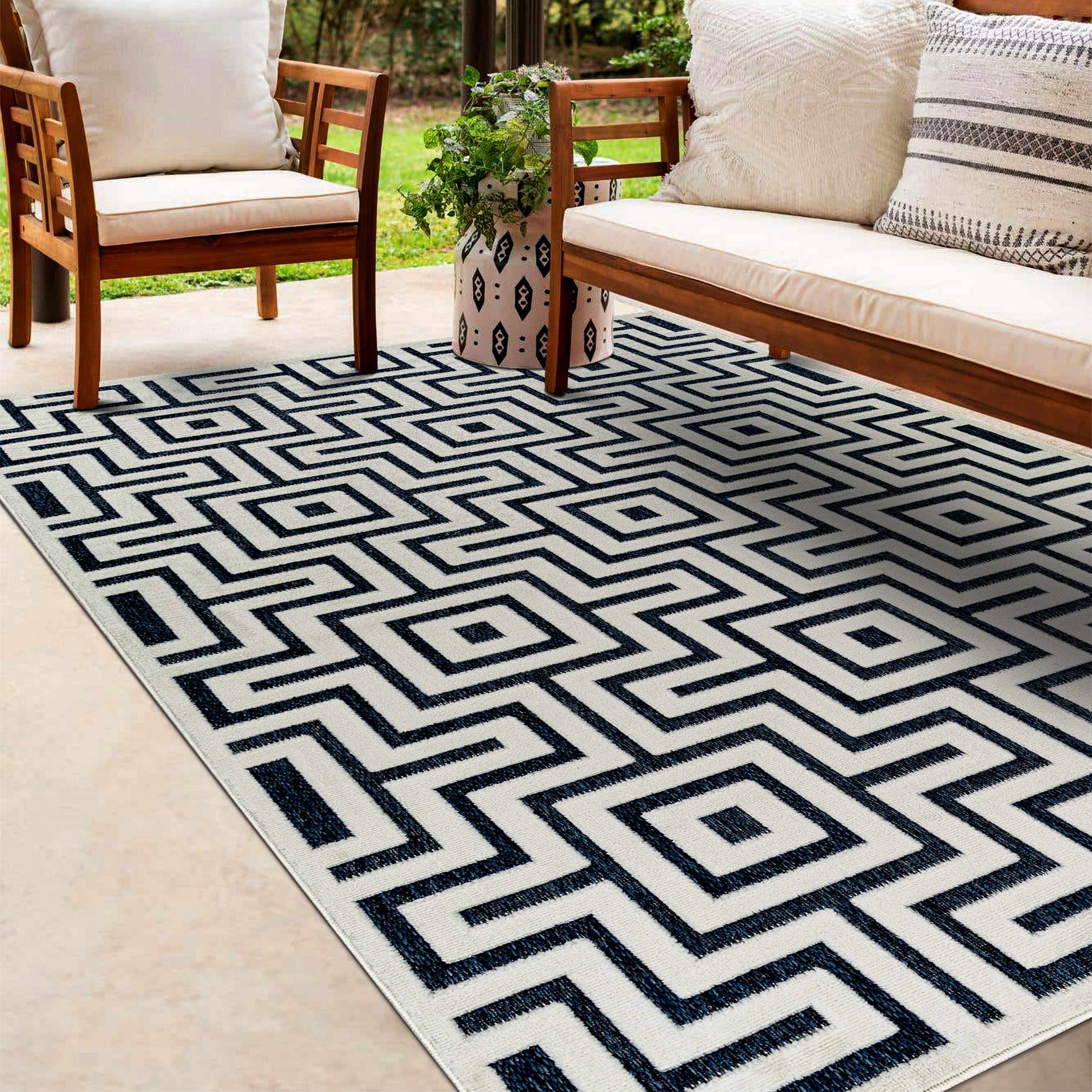Zevi 7'10in x 10' Outdoor Area Rug - Hauteloom