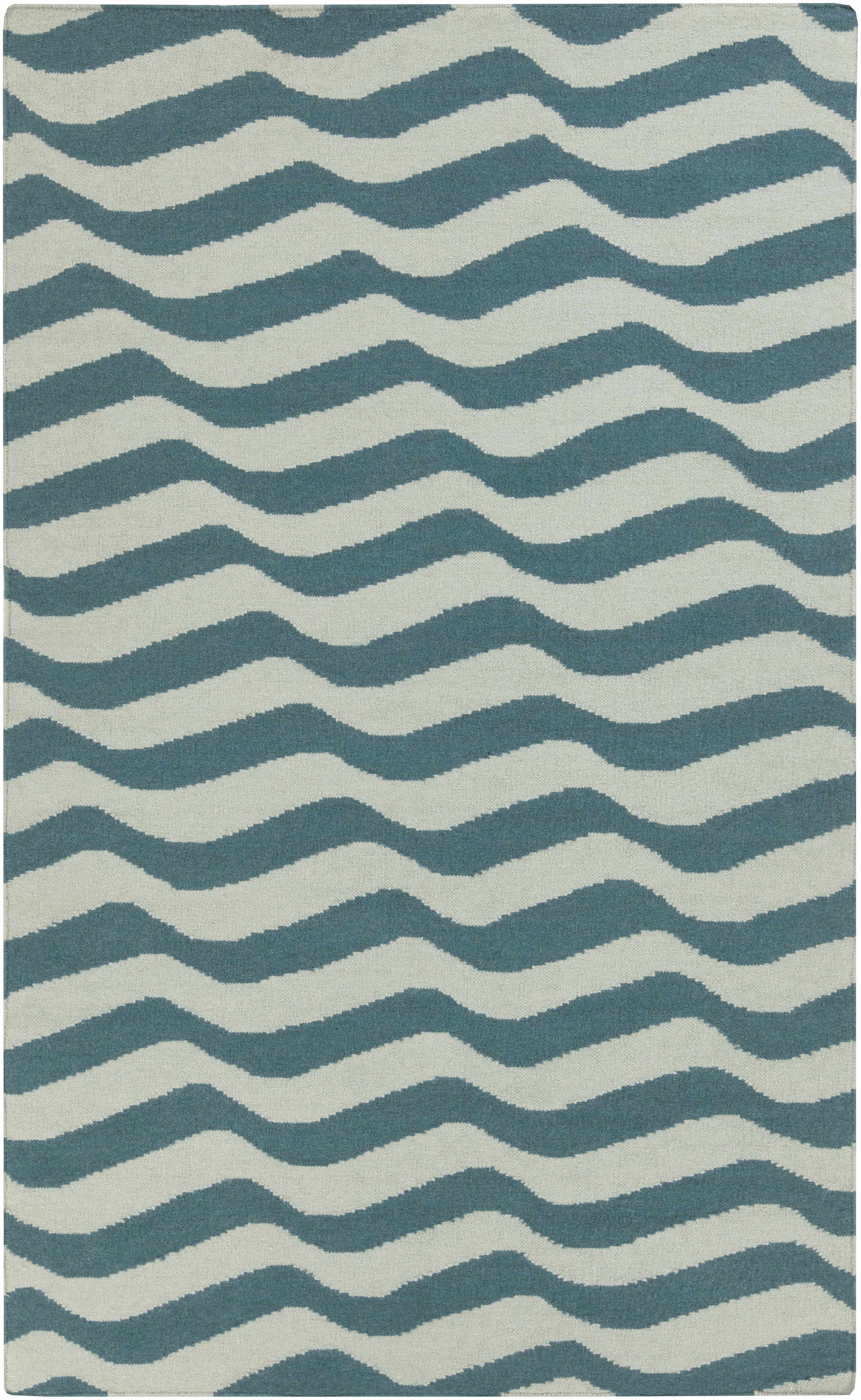 Willis 5' x 8' Modern Solid Stripes Wool Area Rug - Hauteloom