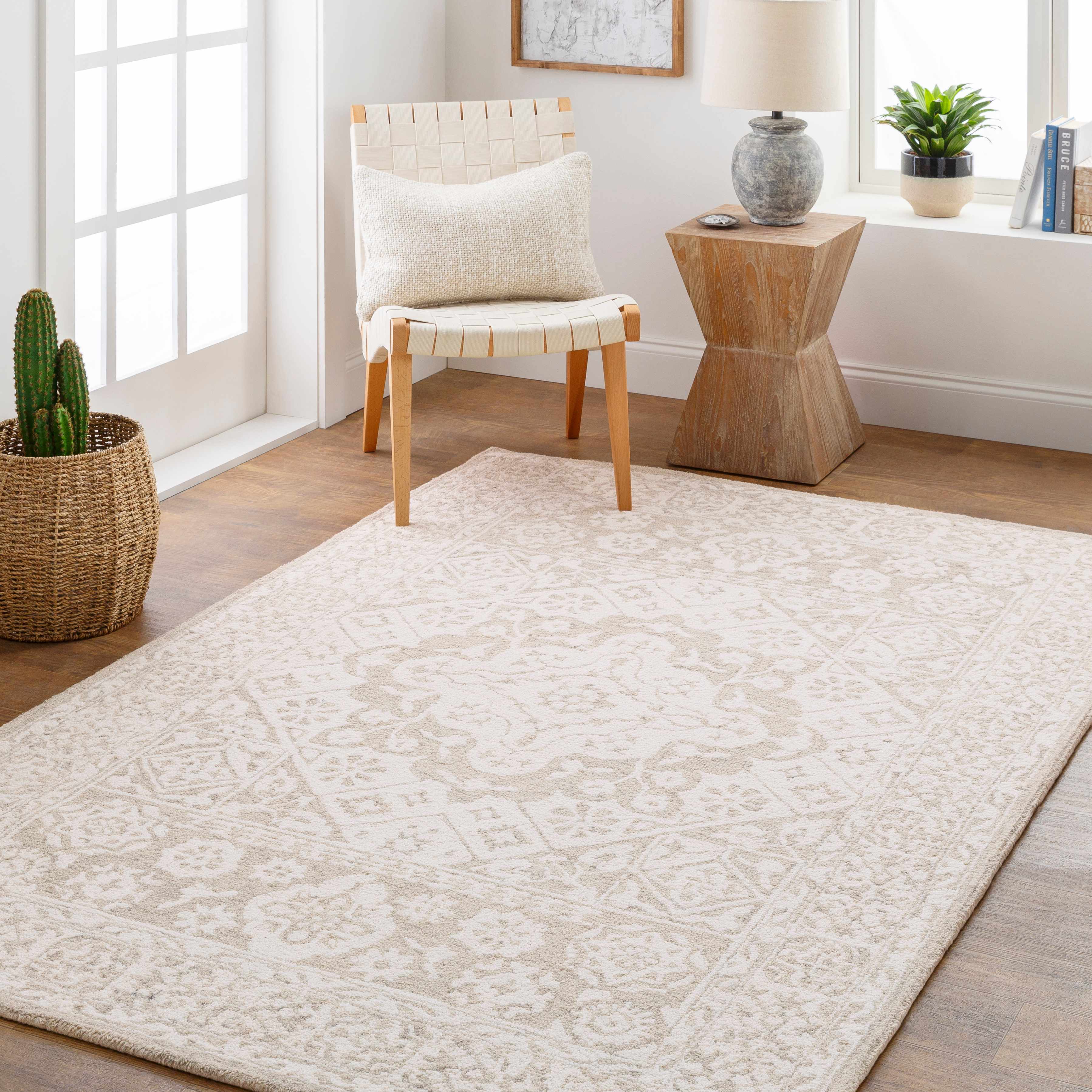 Coin 6' x 9' Updated Traditional Updated Bohemian Farmhouse Wool Area Rug - Hauteloom