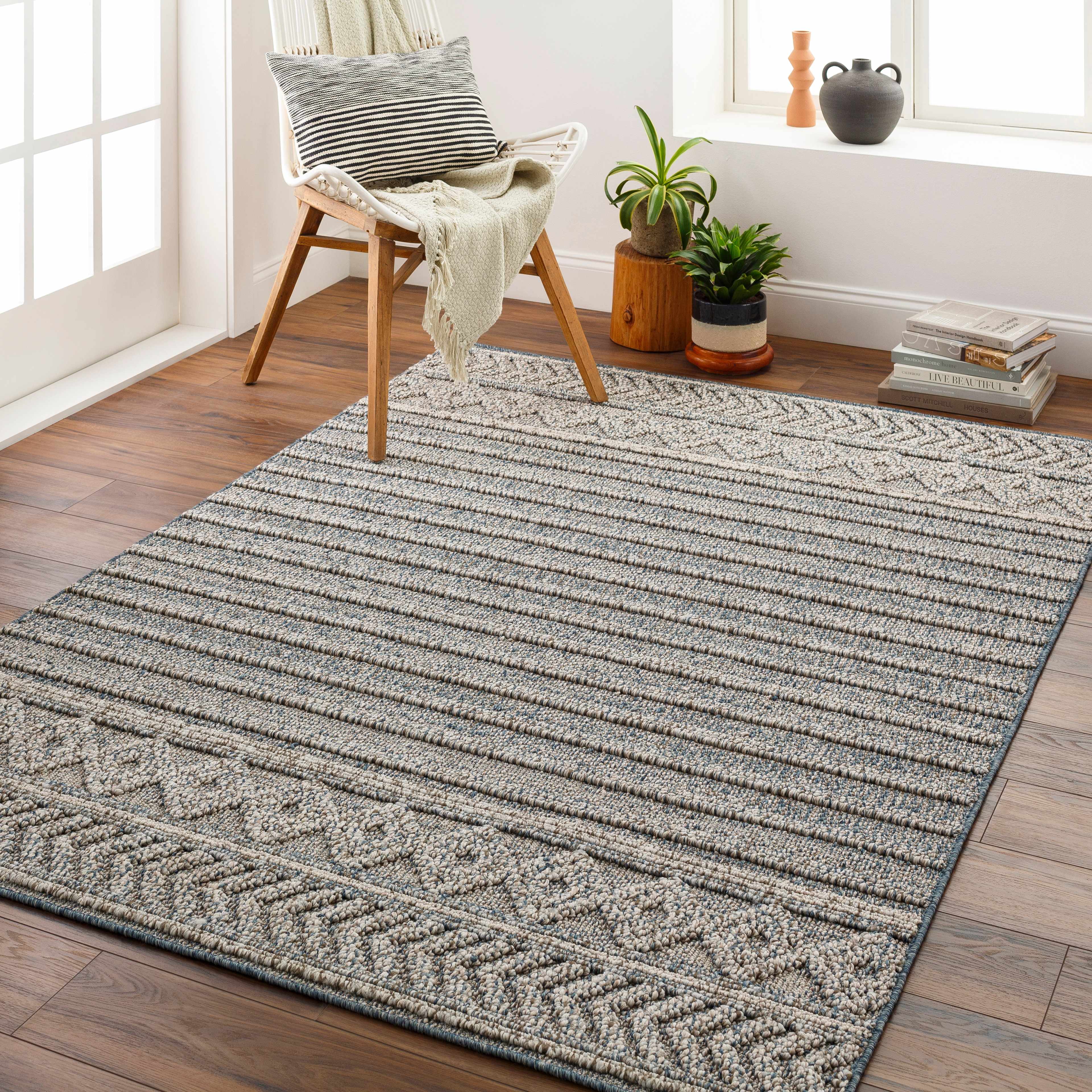 Dekel 5'3in x 7' Outdoor Area Rug - Hauteloom