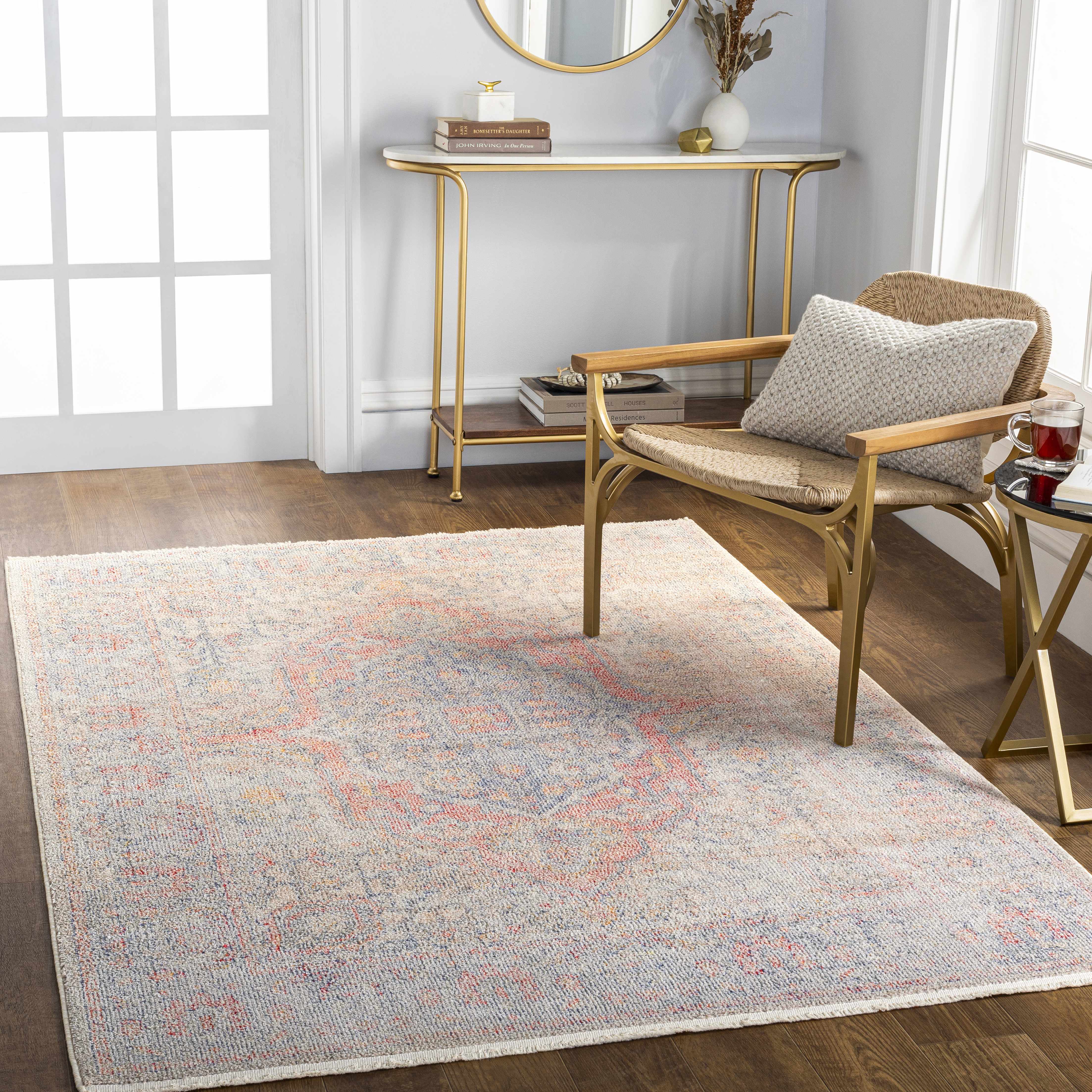Kasa 5'3in x 7' Updated Traditional Farmhouse Area Rug - Hauteloom