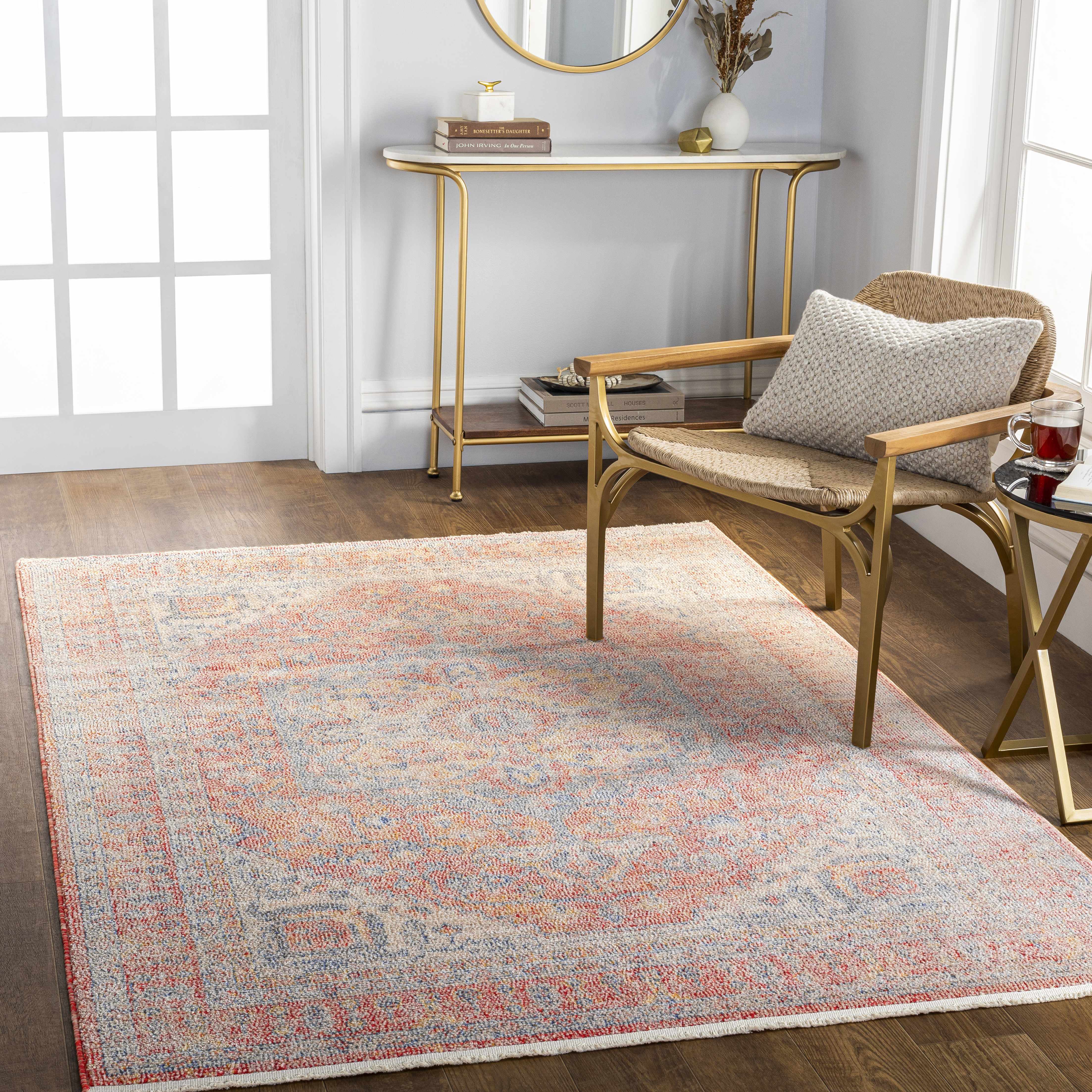 Jorn 6'7in x 9' Updated Traditional Farmhouse Area Rug - Hauteloom