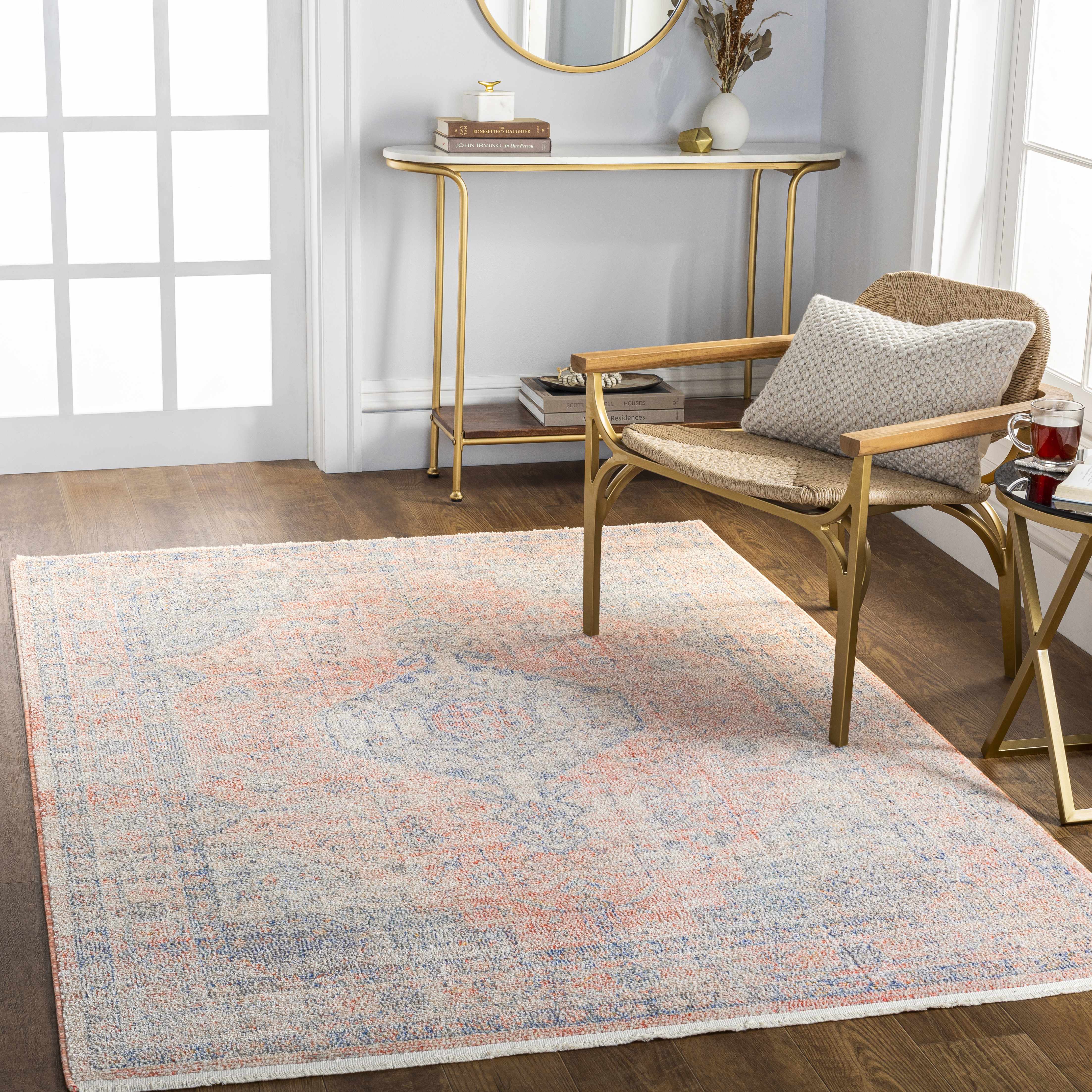 Akio 6'7in x 9' Updated Traditional Farmhouse Area Rug - Hauteloom