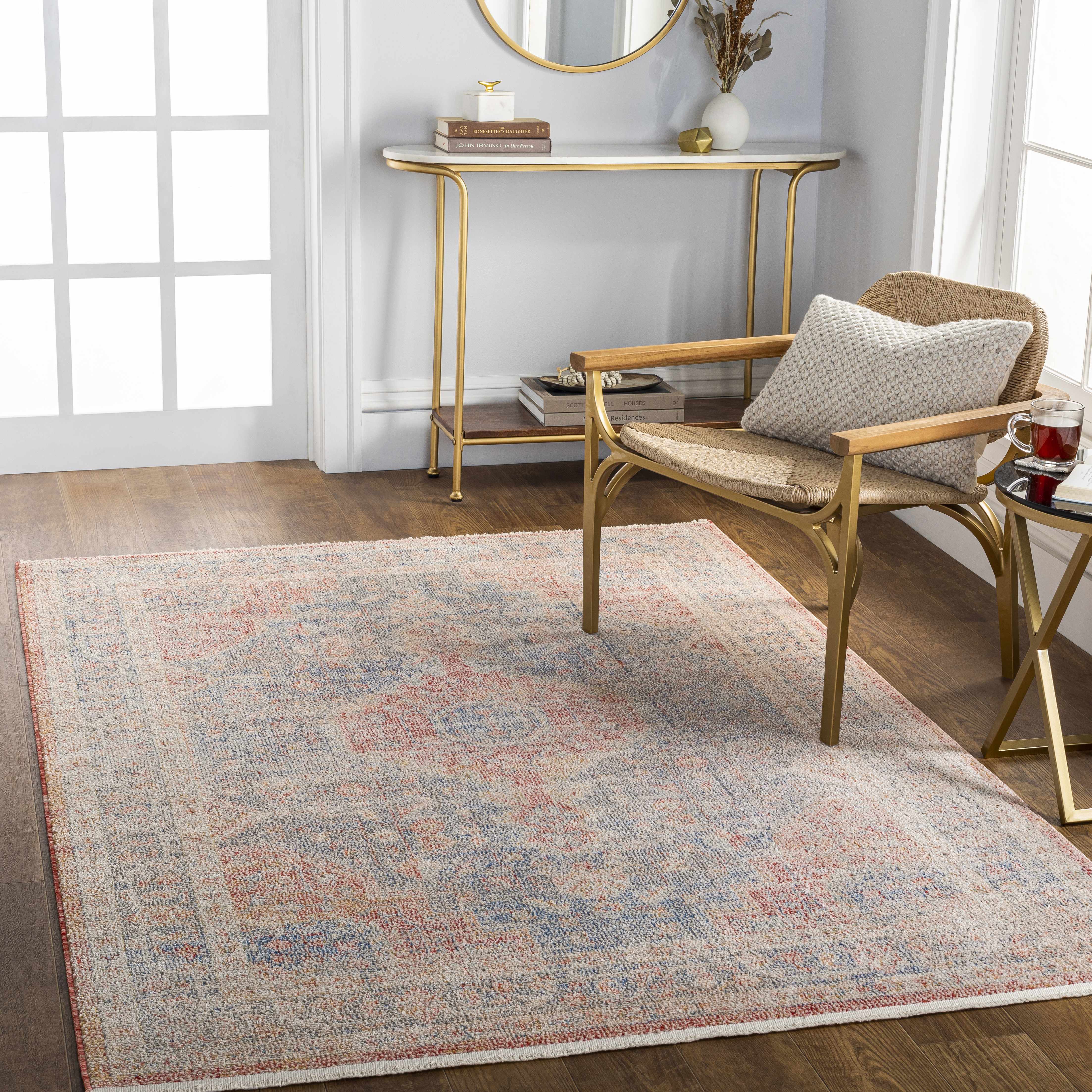 Mana 6'7in x 9' Updated Traditional Farmhouse Area Rug - Hauteloom