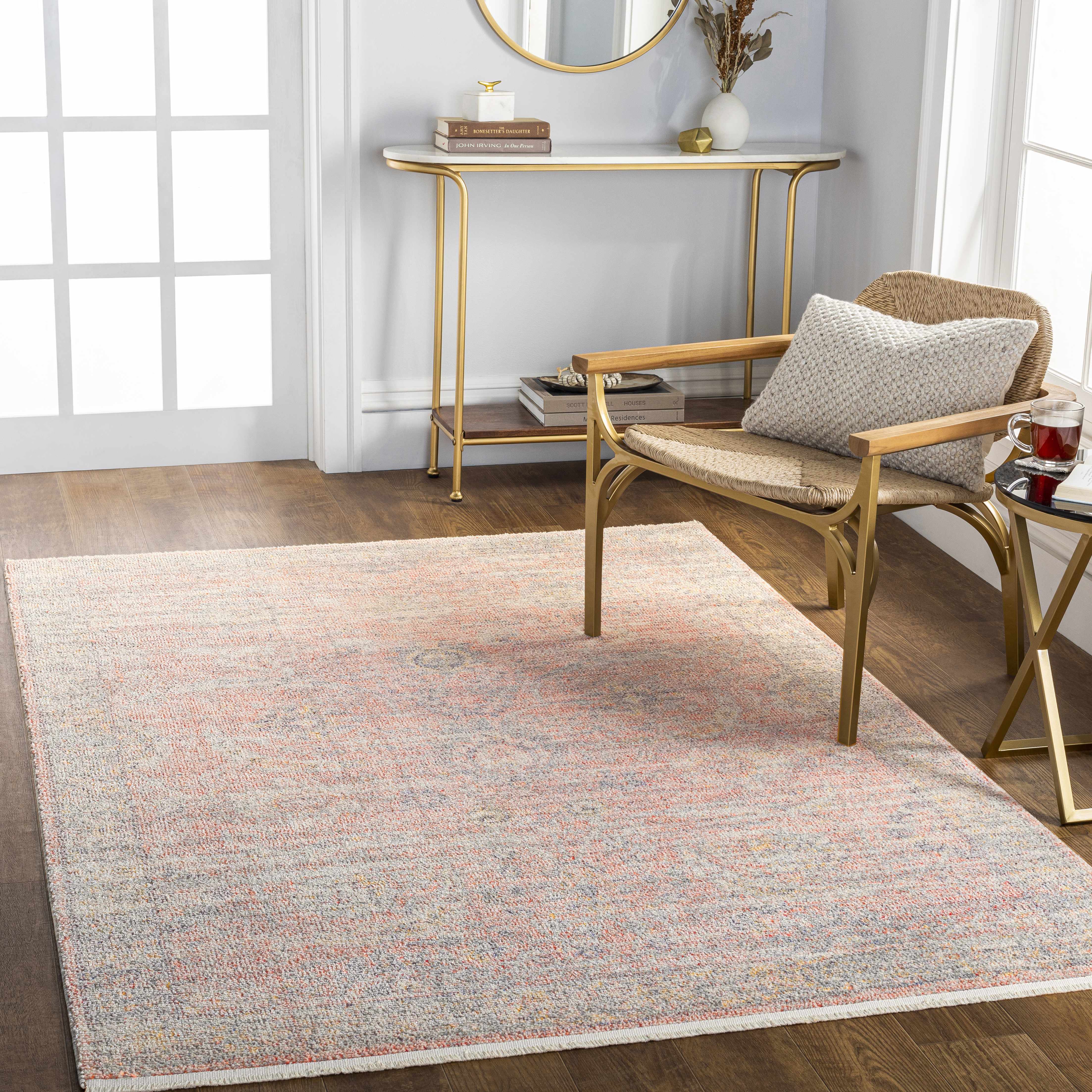 Omri 6'7in x 9' Updated Traditional Farmhouse Area Rug - Hauteloom