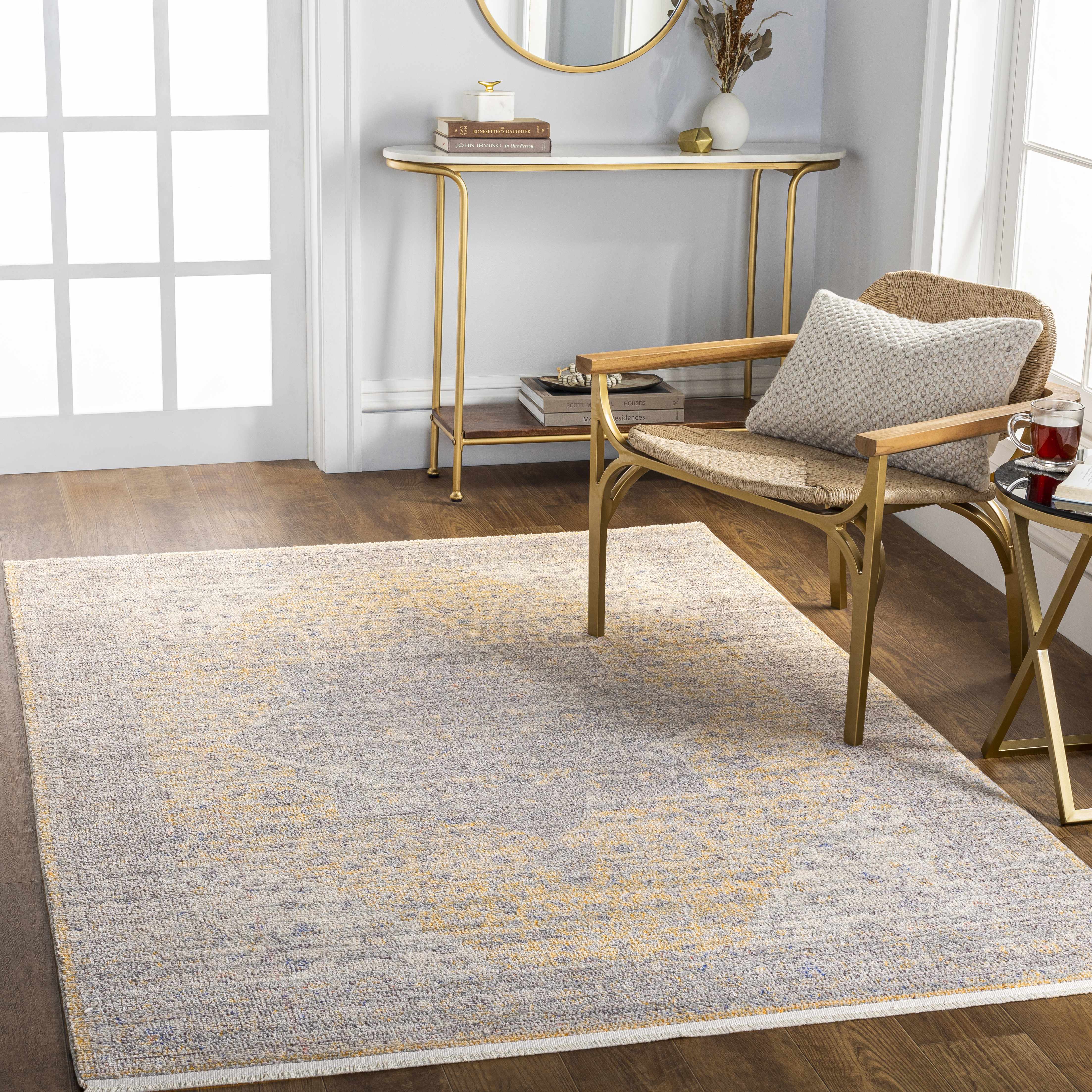 Gian 5'3in x 7' Updated Traditional Farmhouse Area Rug - Hauteloom