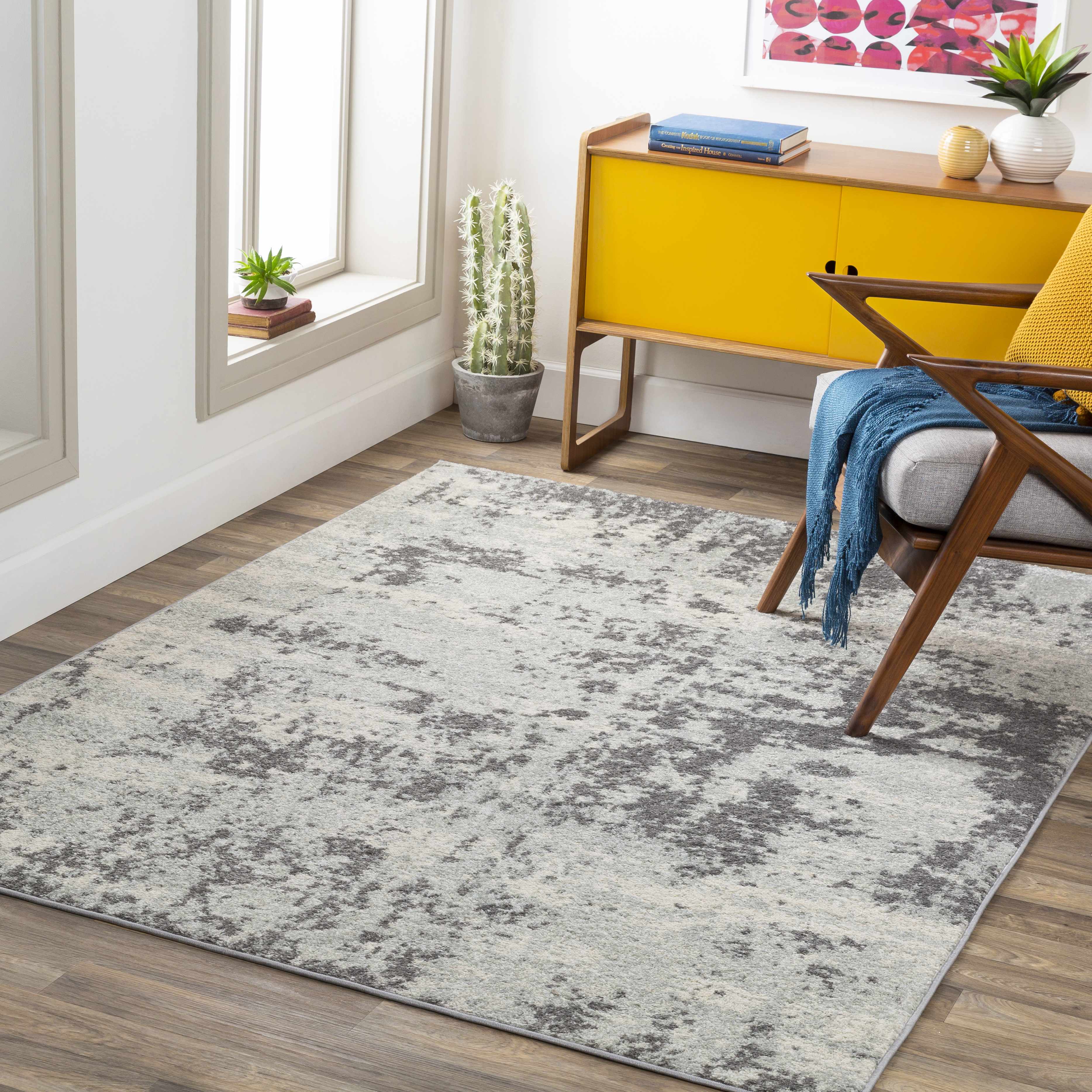 Wattisham 6'7in x 9' Modern Area Rug - Hauteloom