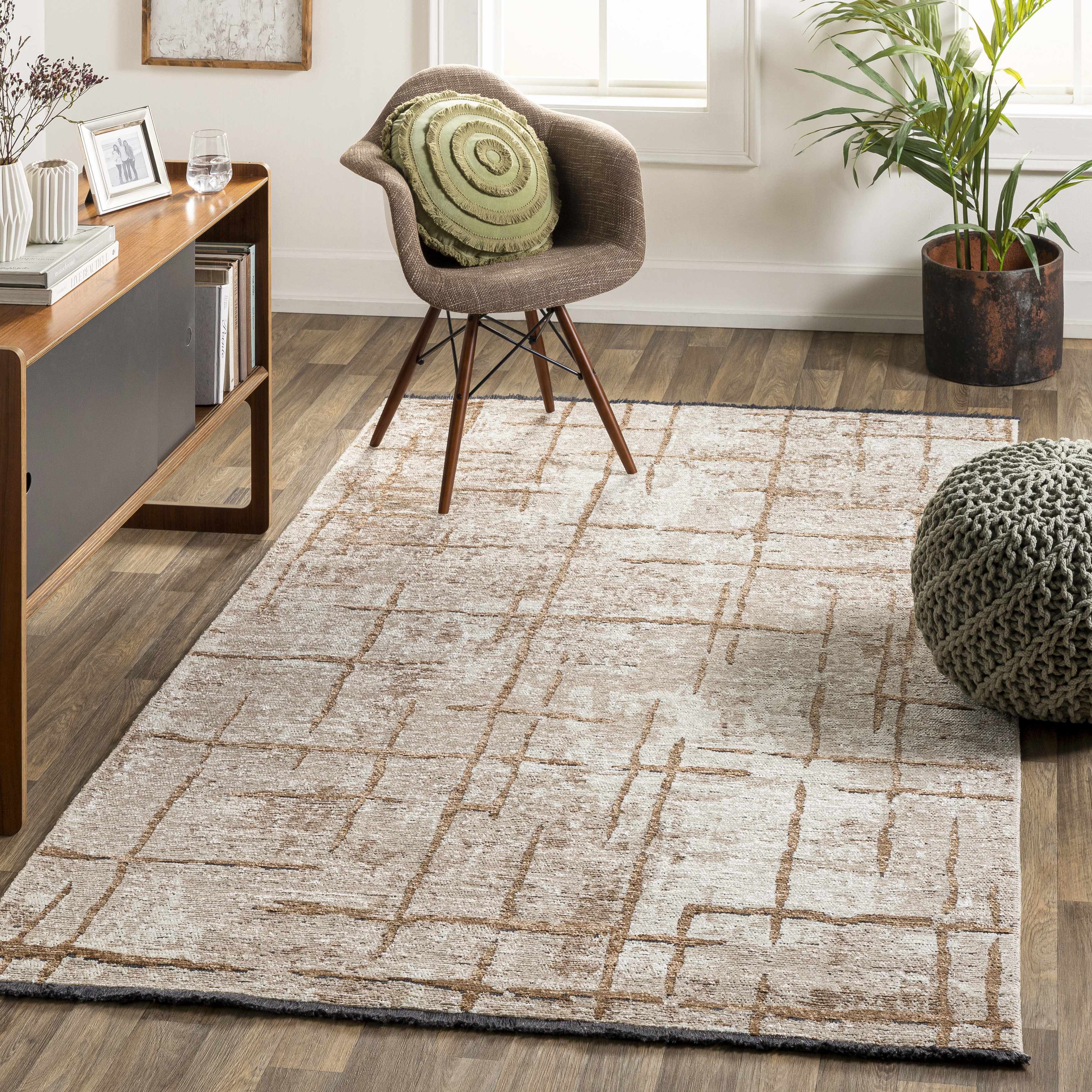 Hebe 4'11in x 7' Modern Contemporary Bohemian Abstract Area Rug - Hauteloom
