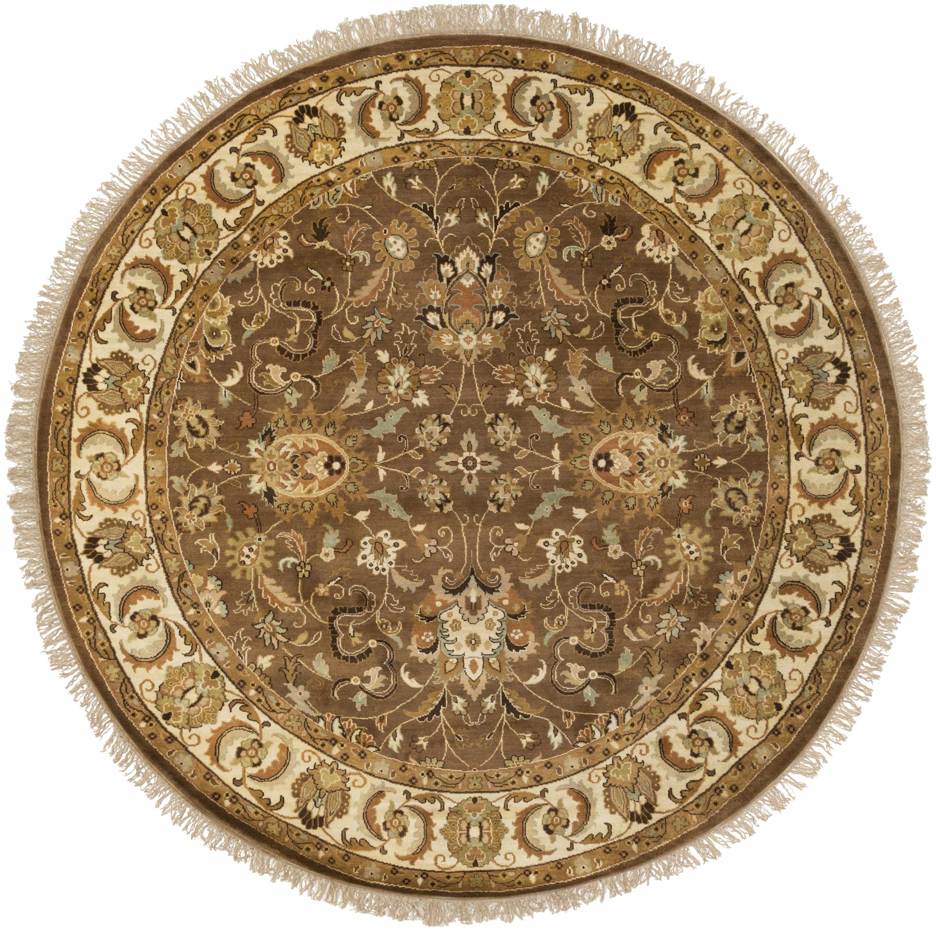 Wiseman 8' Round Classic Handmade Traditional Persian NZ Wool Area Rug - Hauteloom