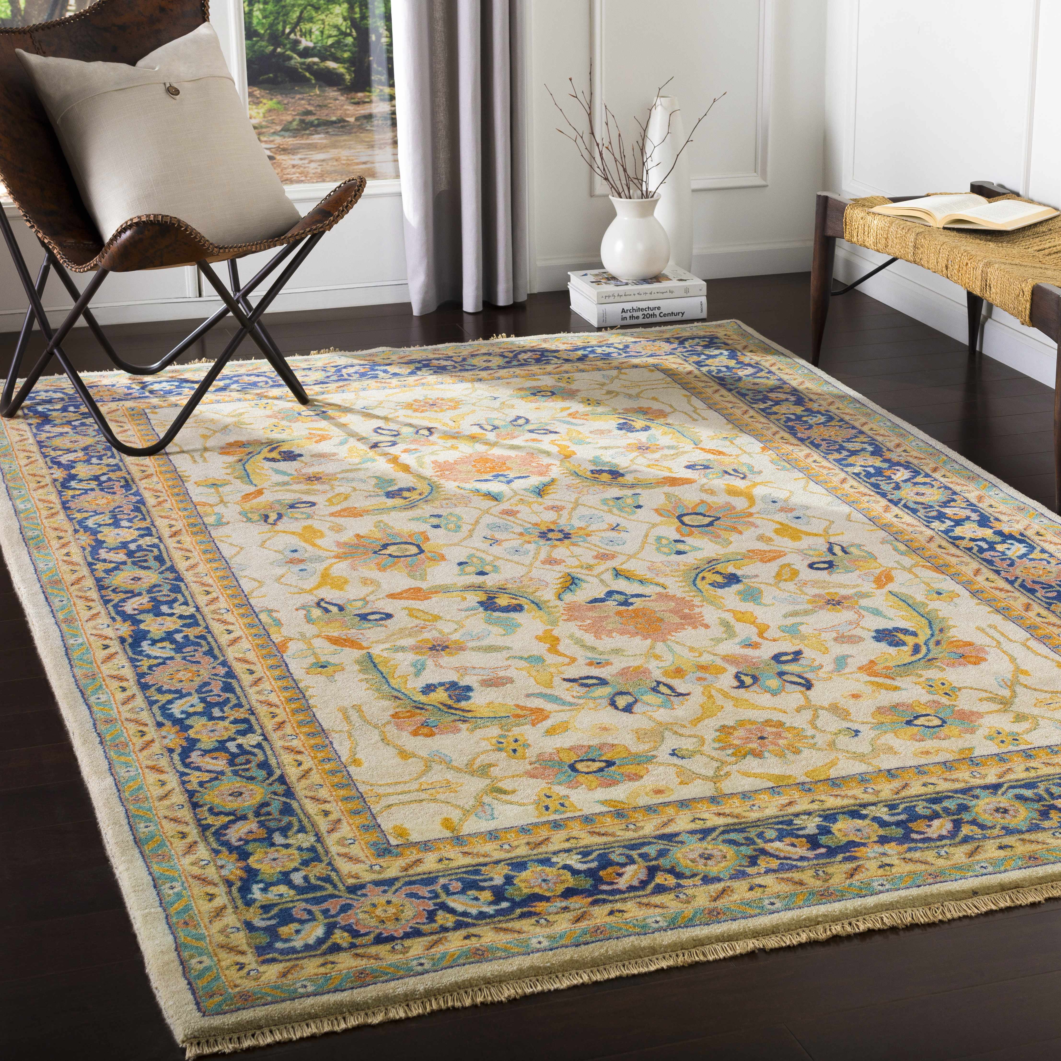 Starford 5'6in x 8'6in Traditional Handmade Traditional Persian NZ Wool Area Rug - Hauteloom