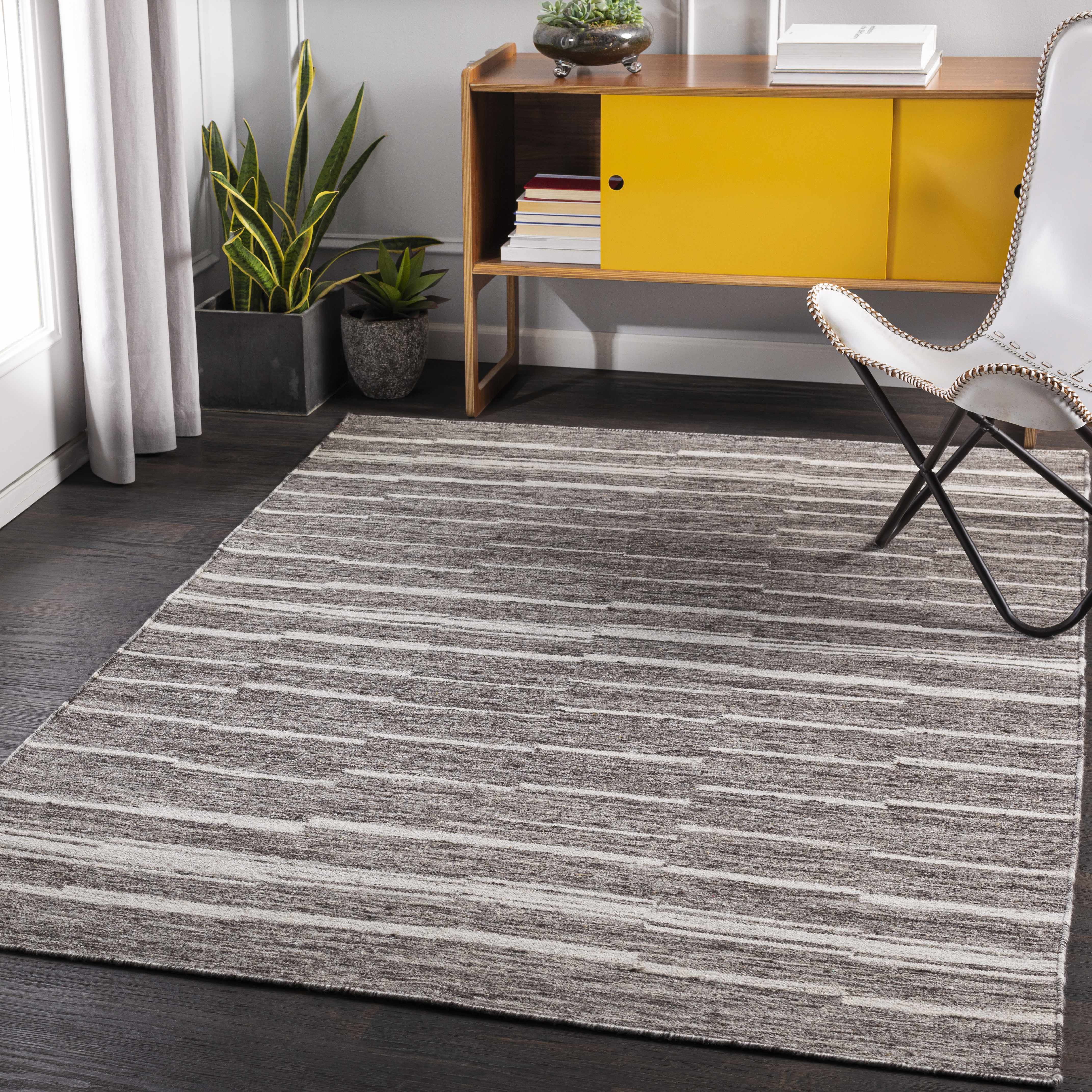 Swavesey 5' x 7'6in Modern Wool Area Rug - Hauteloom