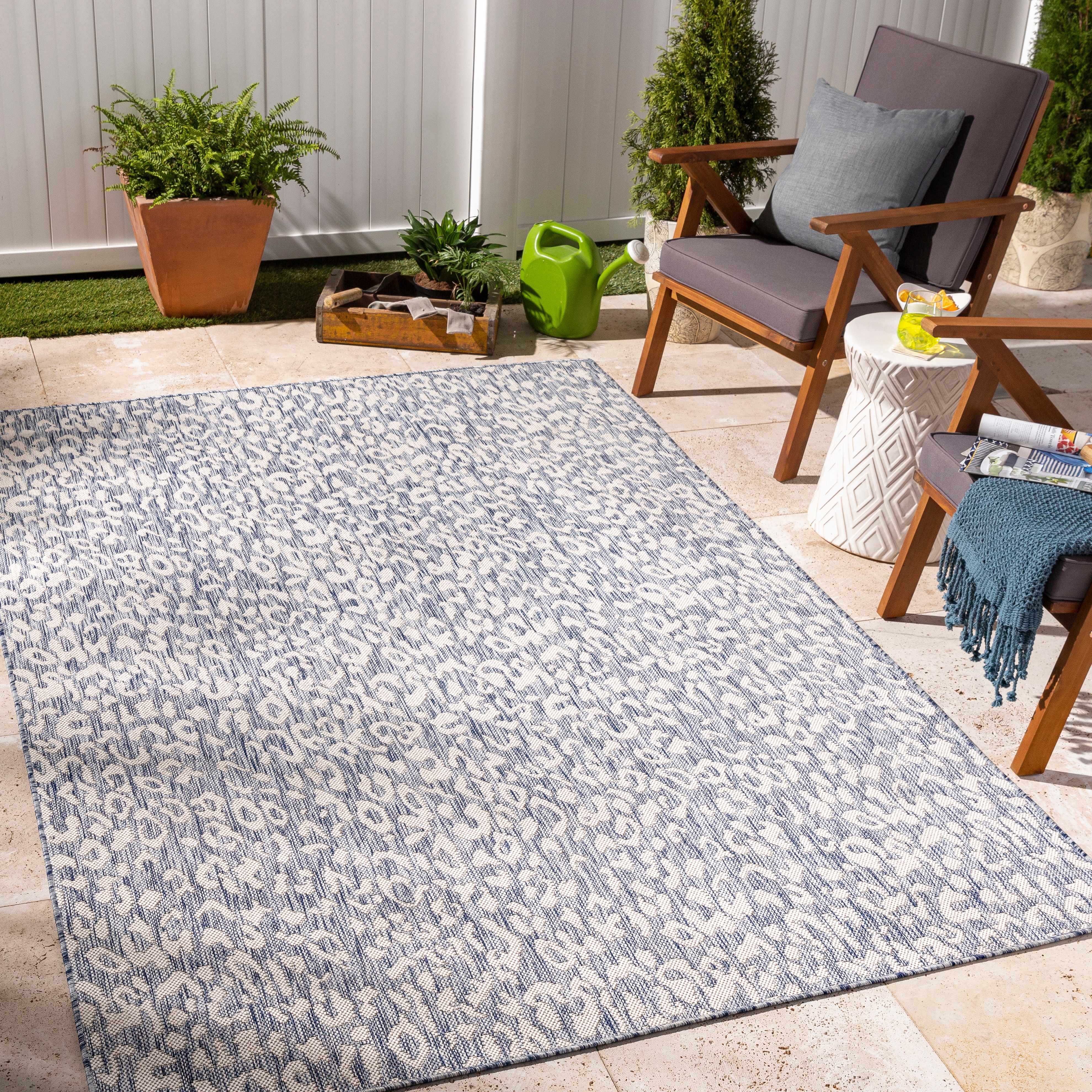 Kert 6'7in x 9' Modern Contemporary Outdoor Abstract Outdoor Area Rug - Hauteloom