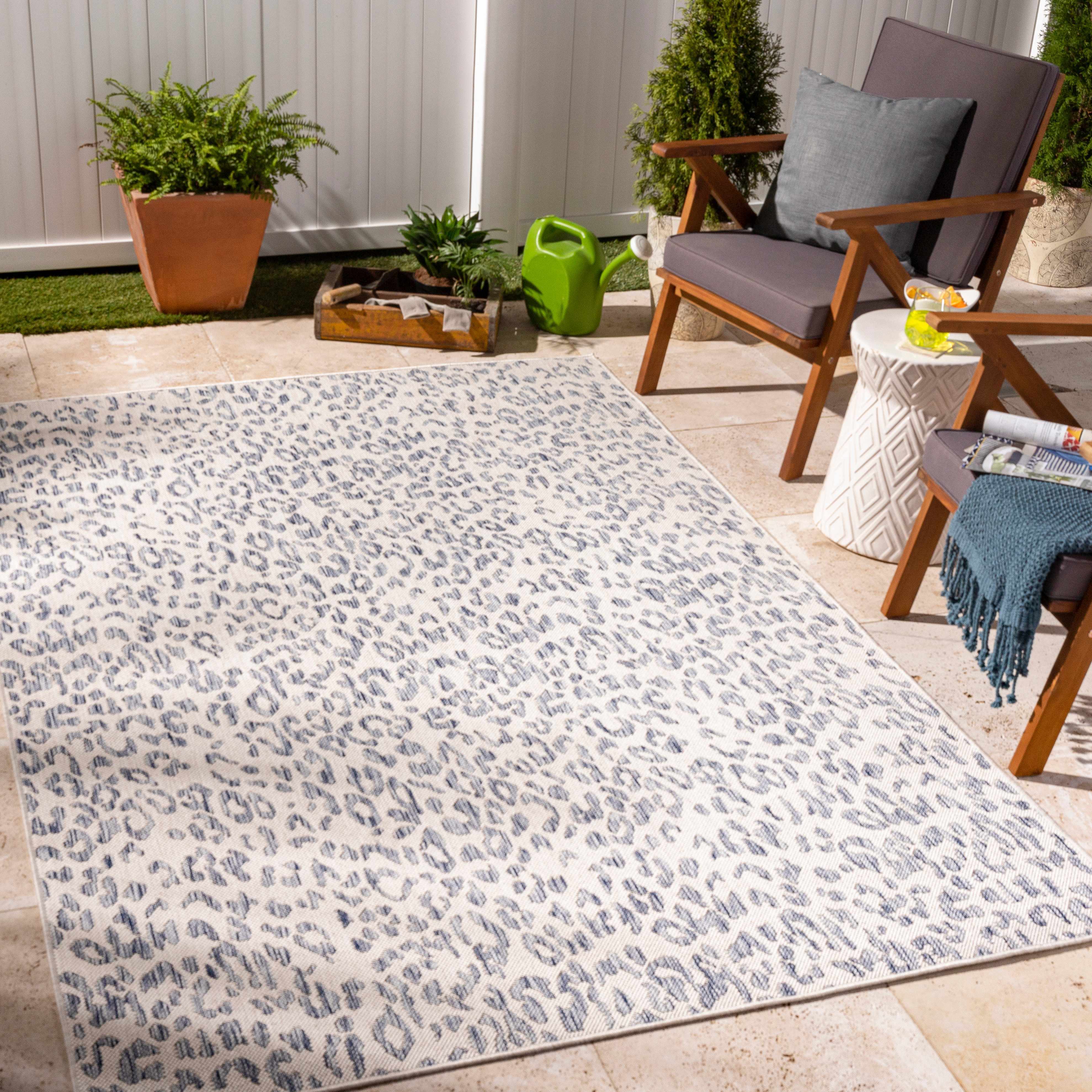 Ufuk 5'3in x 7' Modern Contemporary Abstract Outdoor Outdoor Area Rug - Hauteloom
