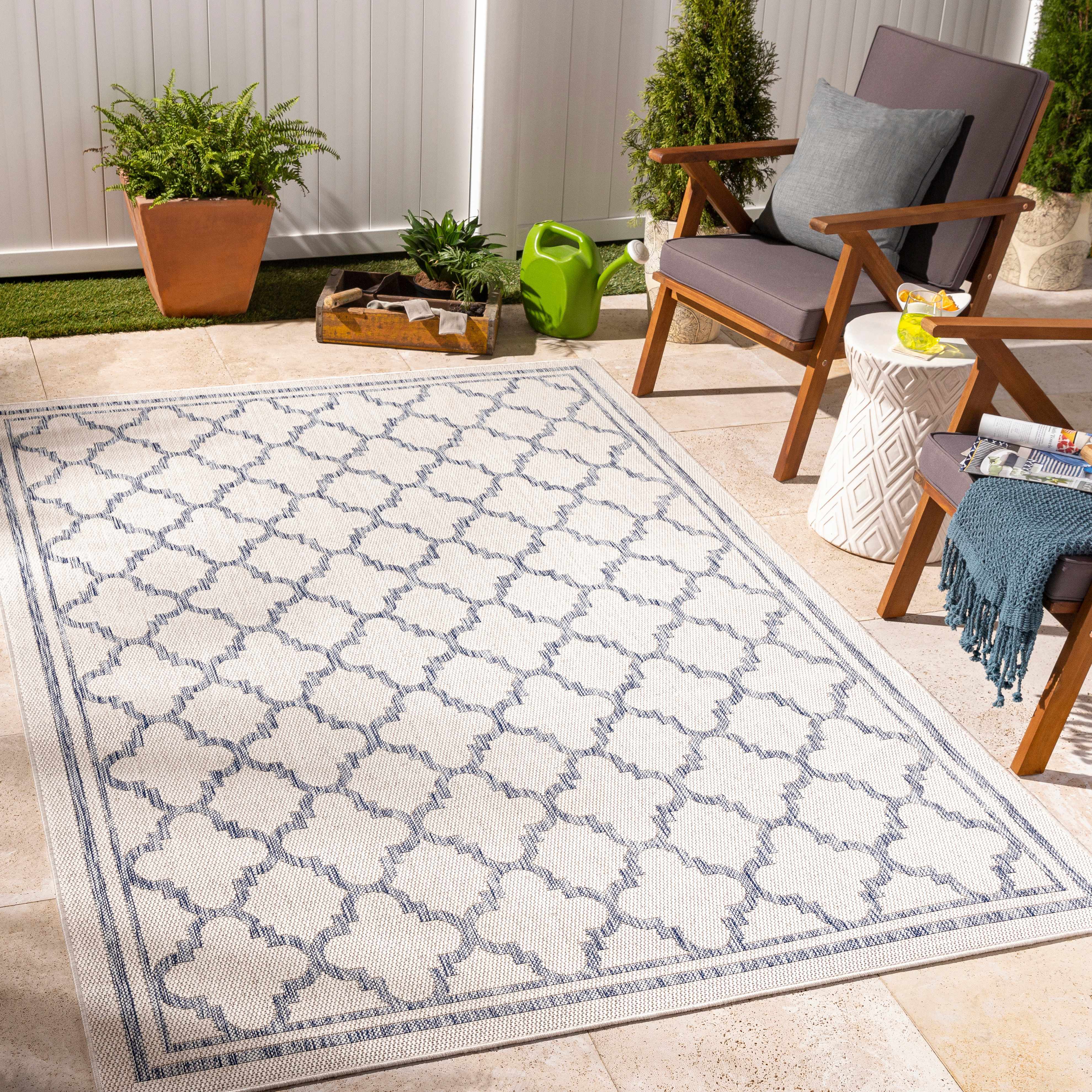 Joel 5'3in x 7' Traditional Outdoor Trellis Outdoor Area Rug - Hauteloom