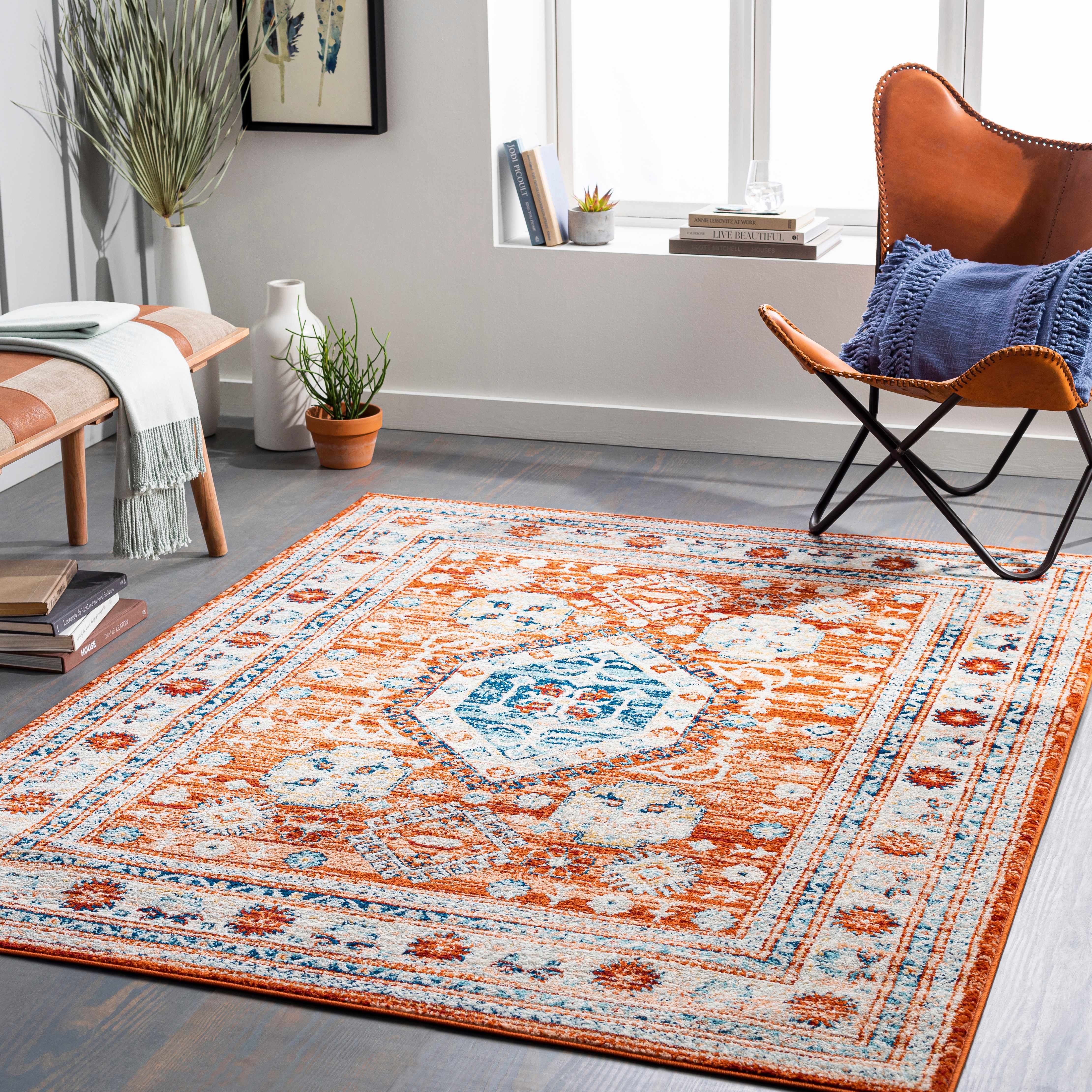 Alpaco 6'7in x 9' Updated Traditional Farmhouse Area Rug - Hauteloom