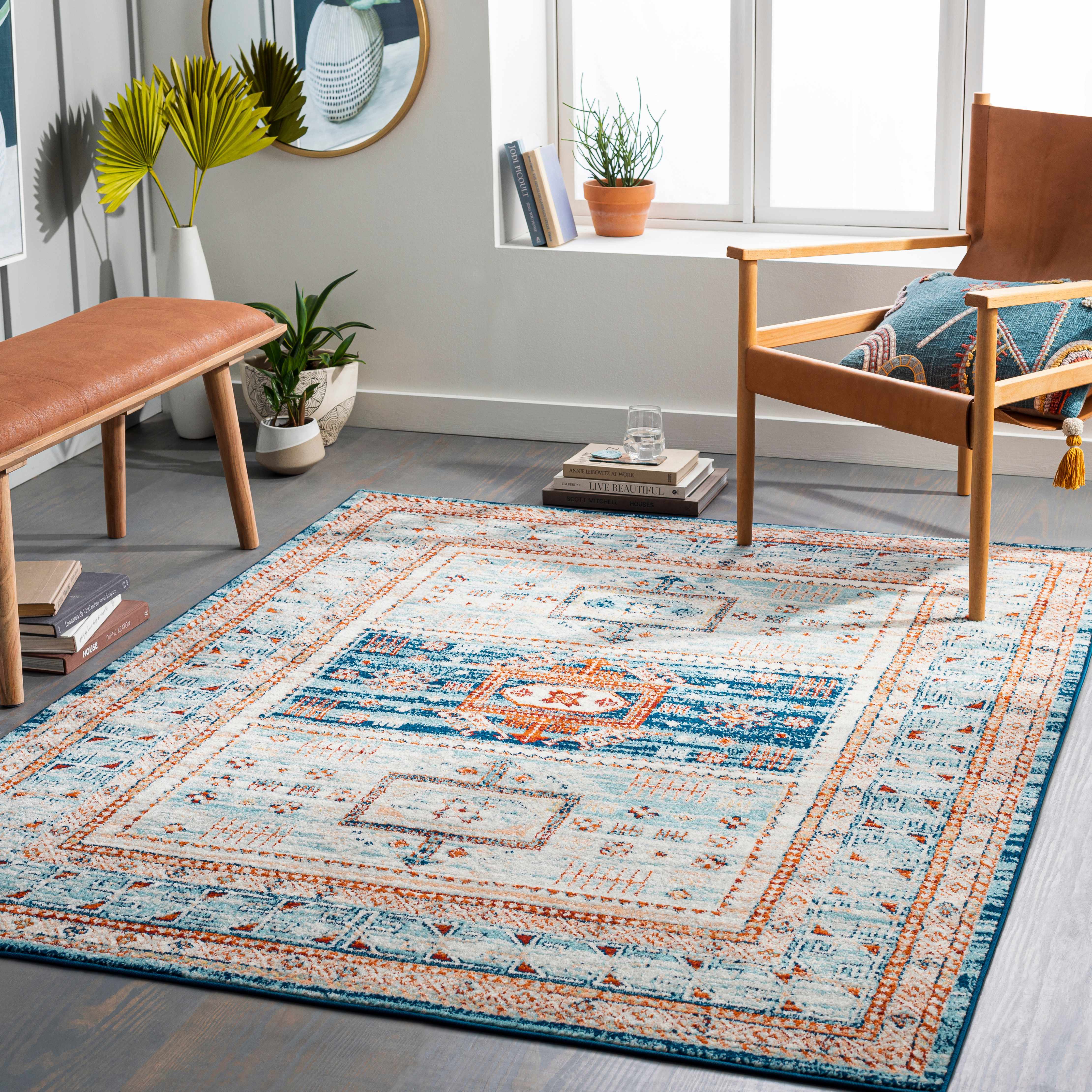 Himaya 5'3in x 7' Updated Traditional Farmhouse Area Rug - Hauteloom