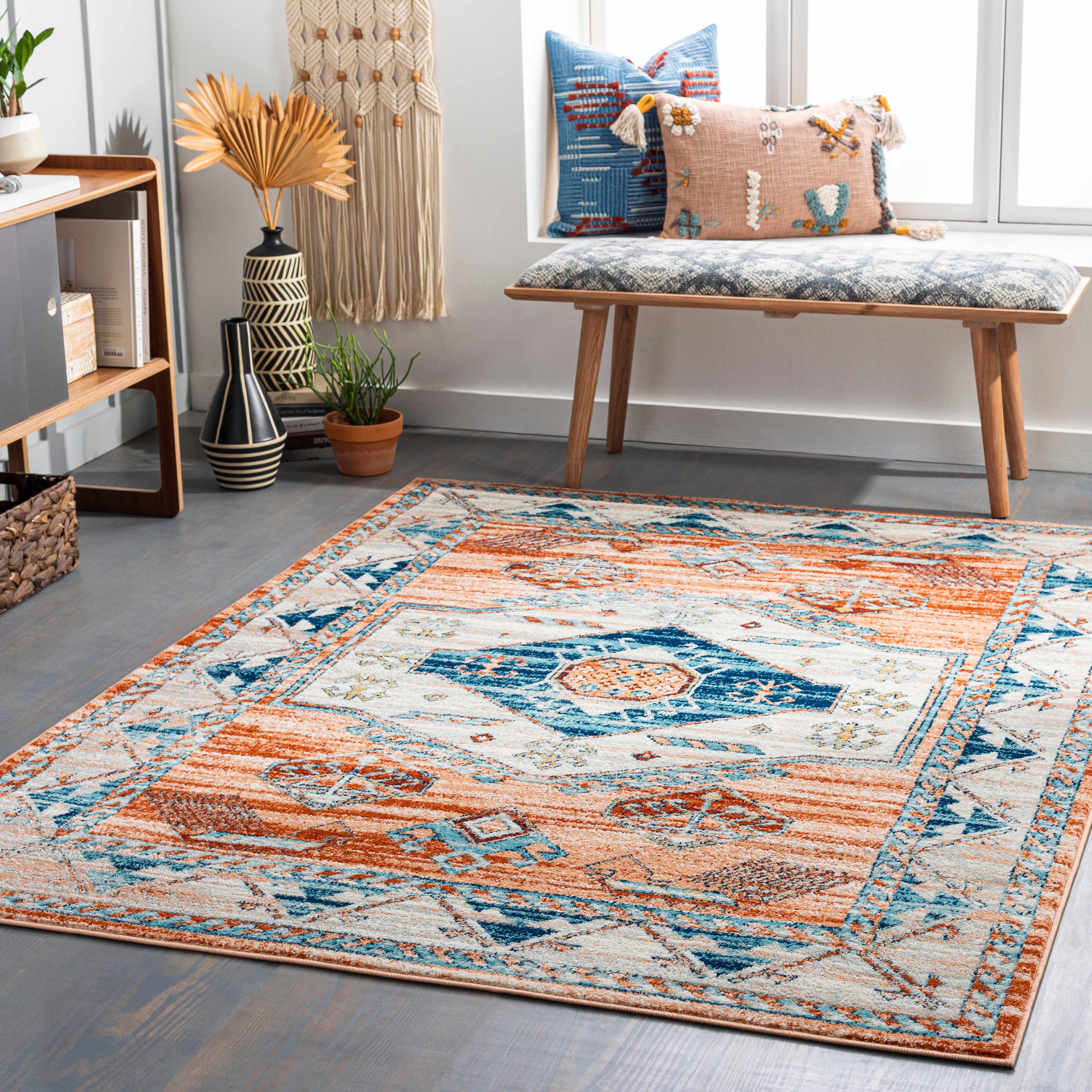 Parottee 6'7in x 9' Updated Traditional Farmhouse Area Rug - Hauteloom